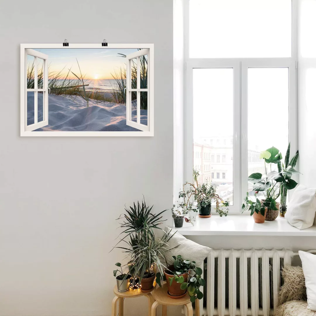 Artland Wandbild »Ostseestrand durchs Fenster«, Meer Bilder, (1 St.), als A günstig online kaufen