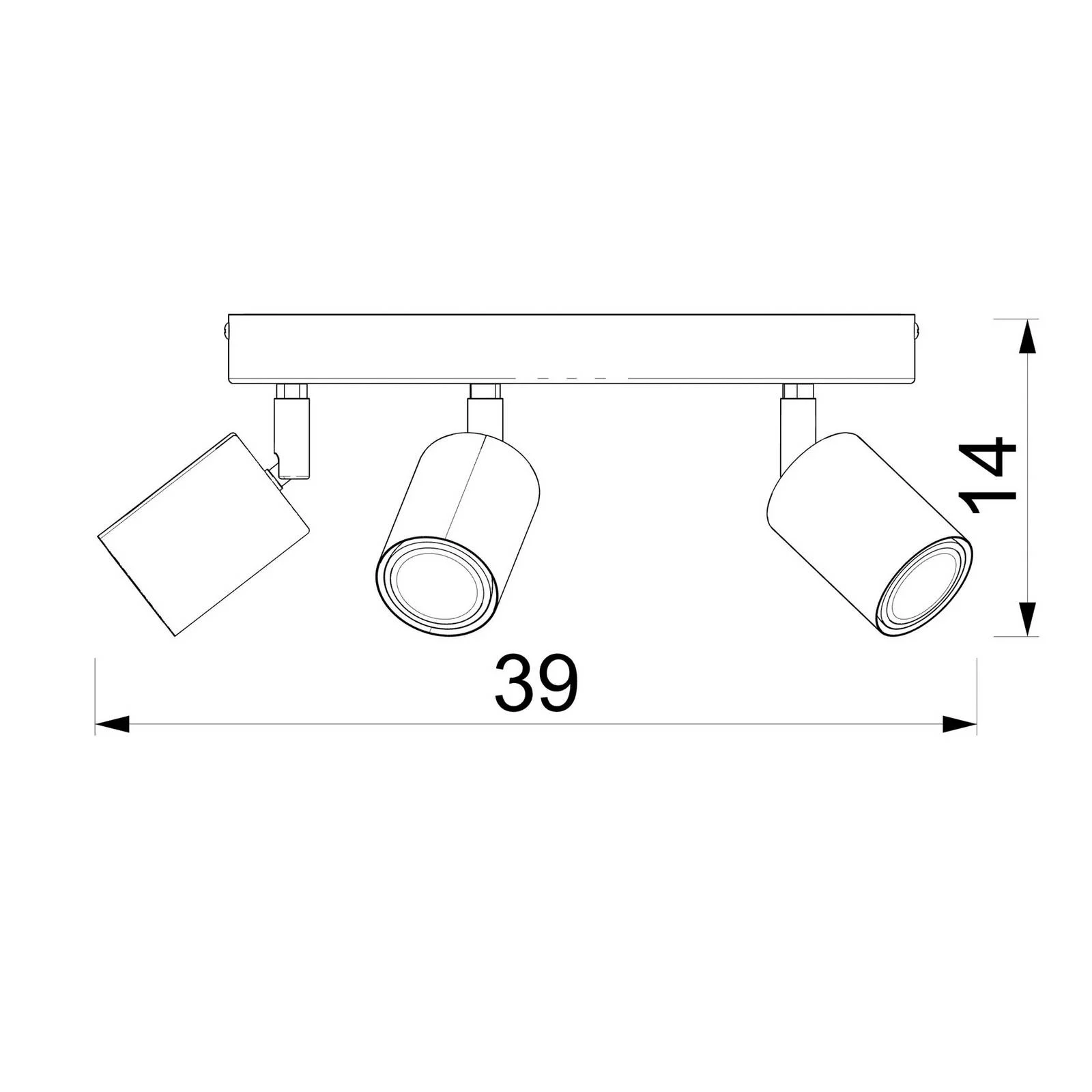 Deckenstrahler Fun, grau, Ø 30 cm, Stahl, 5-flg. günstig online kaufen