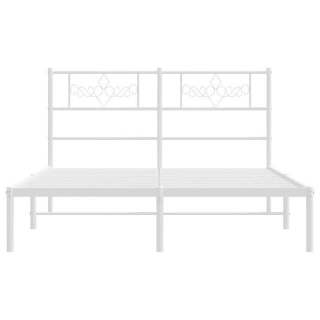 vidaXL Bettgestell Bettrahmen mit Kopfteil Metall Weiß 120x200 cm Bett Bett günstig online kaufen