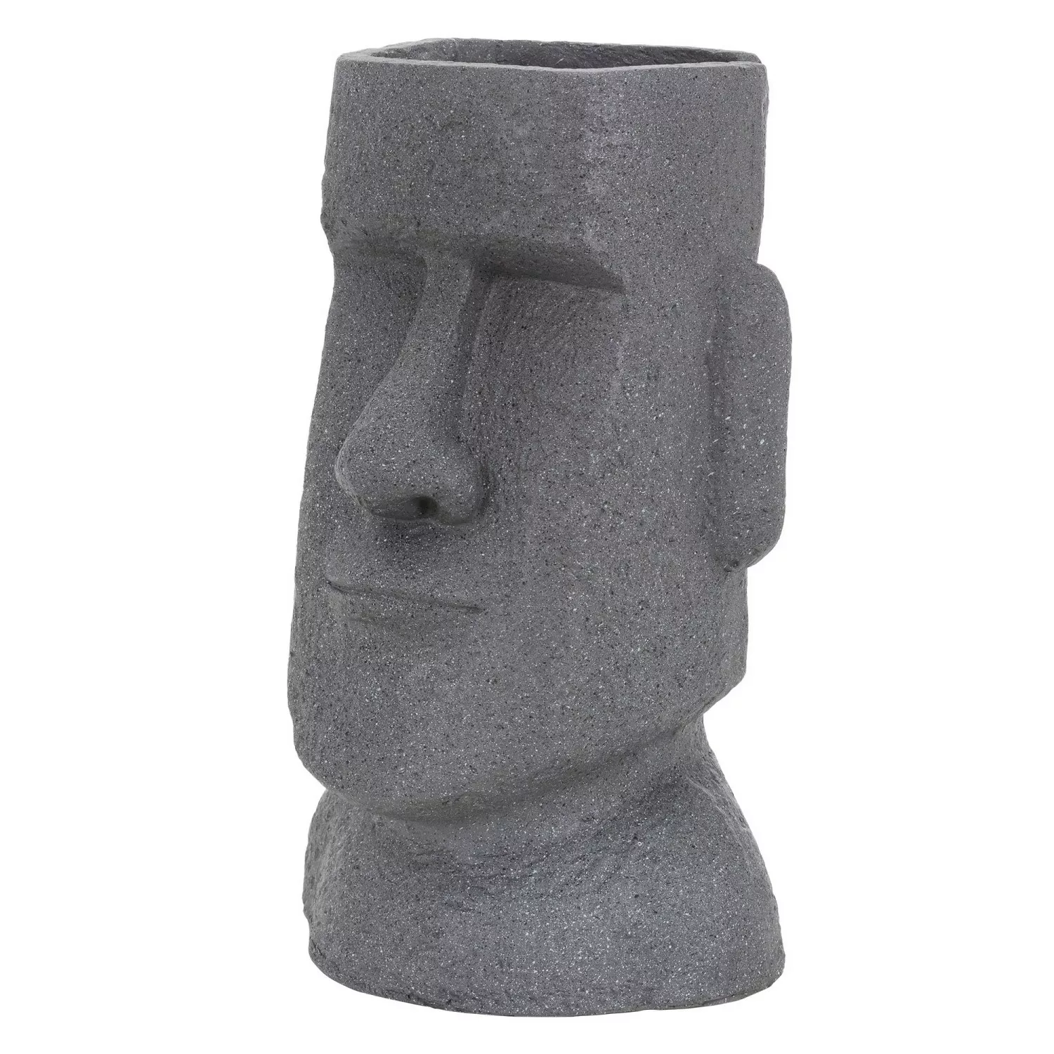 ML-Design Pflanztopf Osterinsel Figur 26x23x43 cm Grau Harz Moai-Kopf Skulp günstig online kaufen