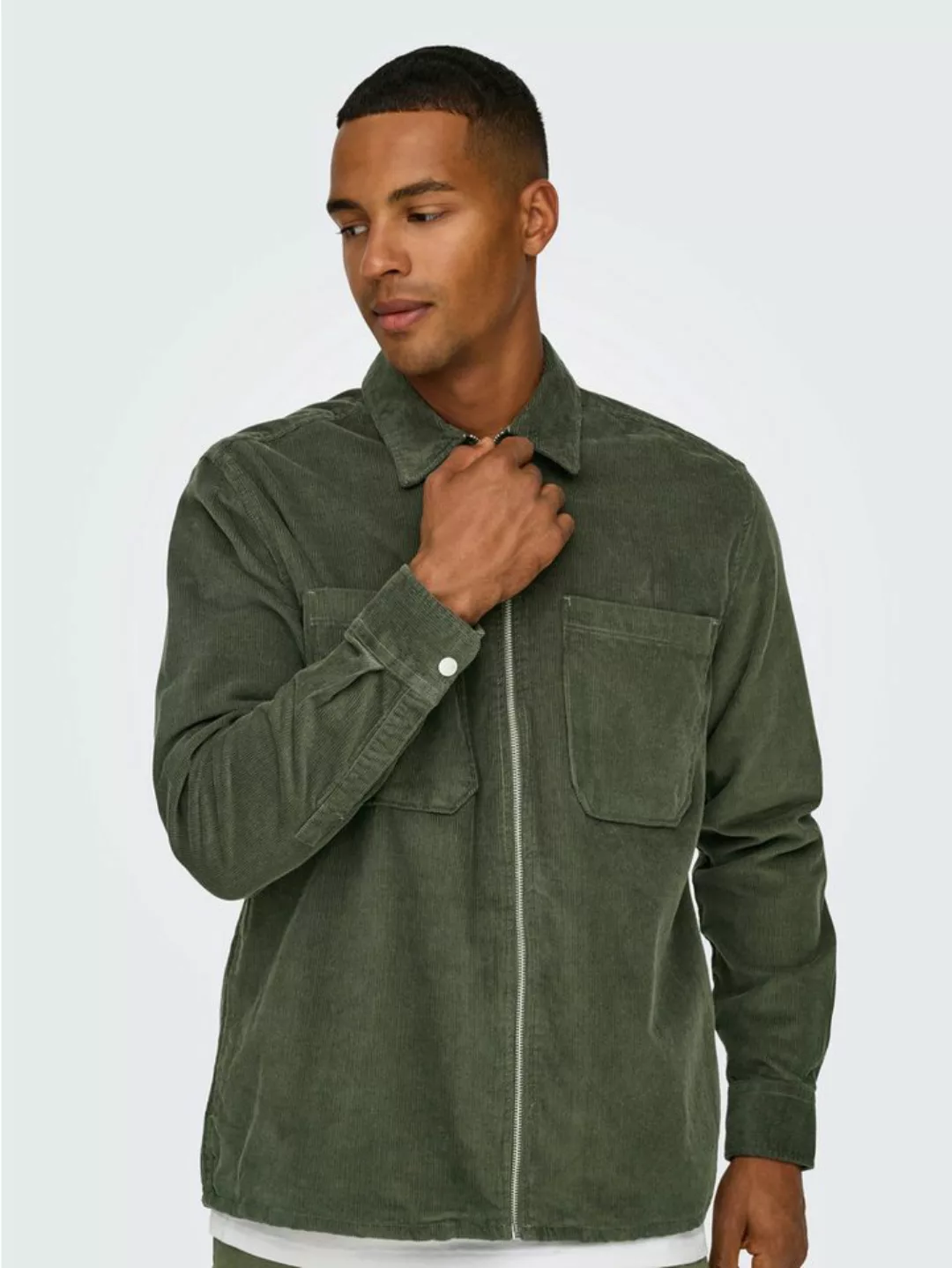 ONLY & SONS Langarmhemd ONSALP 14W RLX 2PKT WASHD CORD LS ZIP günstig online kaufen