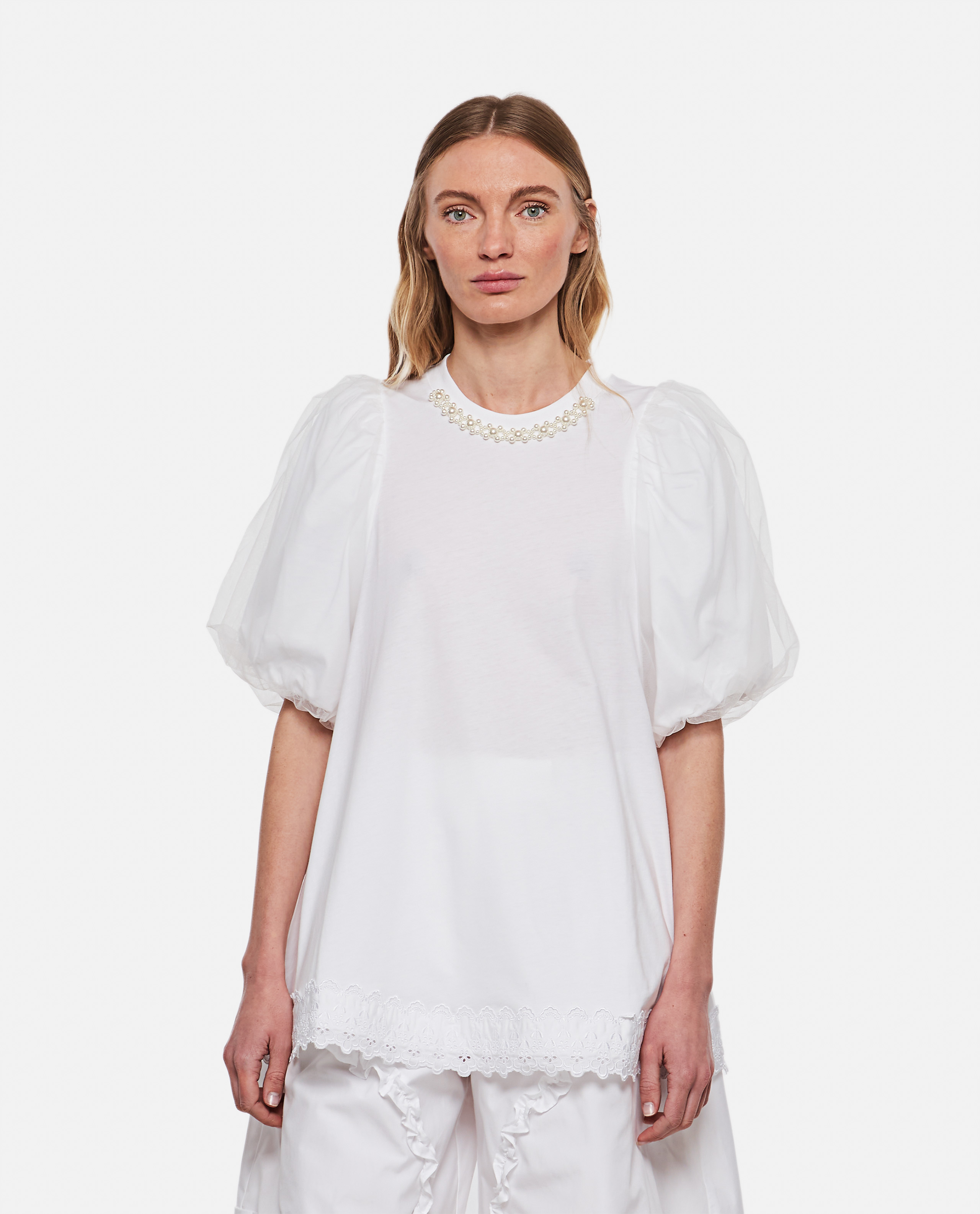 T-SHIRT WITH TULLE OVERLAY AND BEAD günstig online kaufen