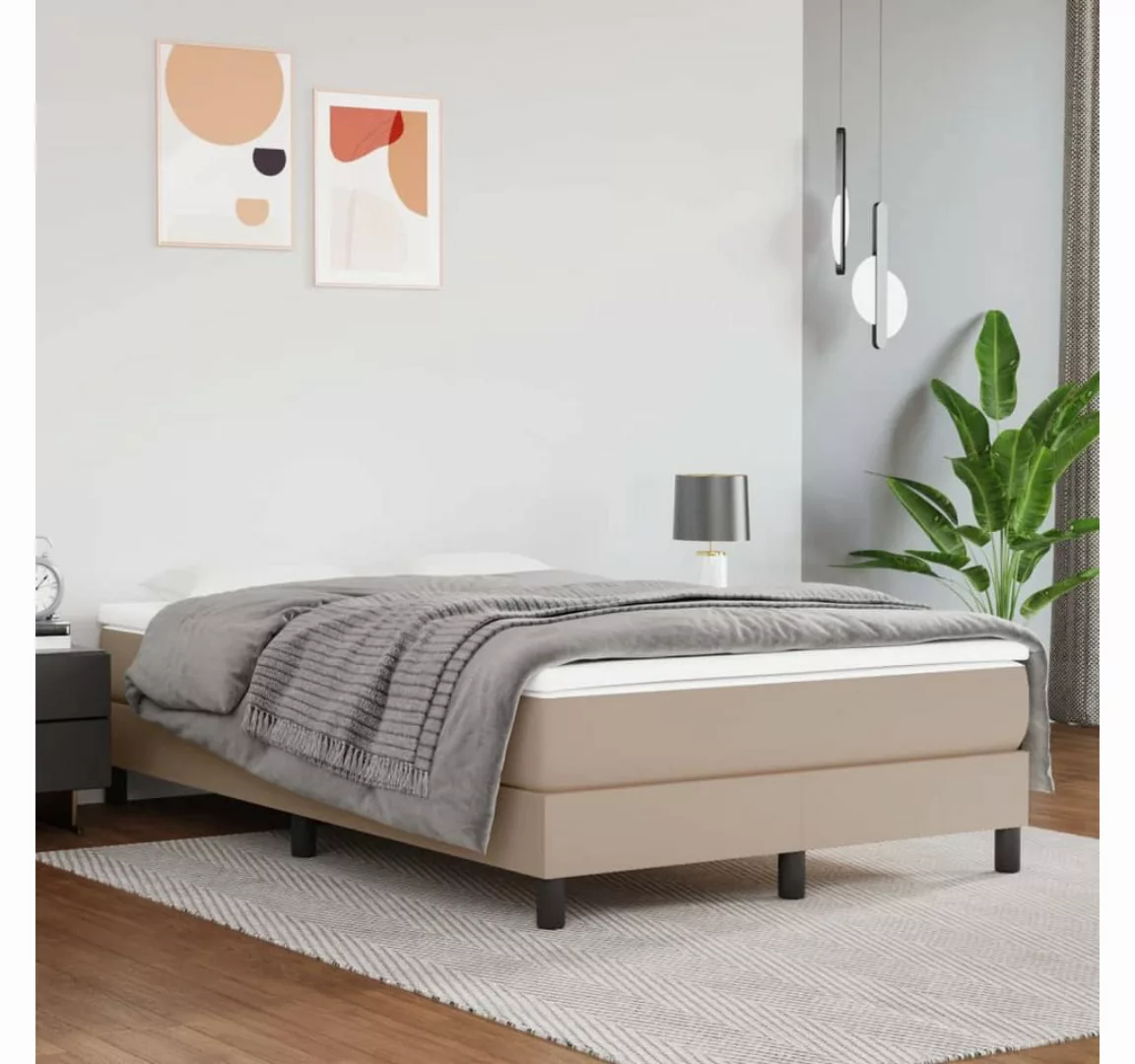 vidaXL Bett, Bettgestell Cappuccino-Braun 120x200 cm Kunstleder günstig online kaufen