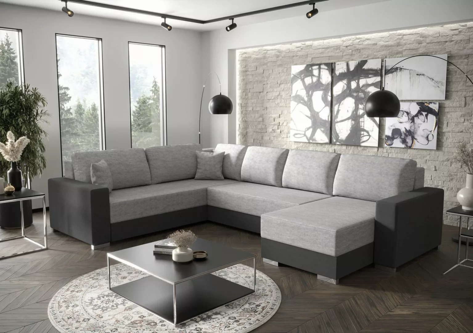 ALTDECOR Wohnlandschaft PRADI3, Couch mit Schlaffunktion, Wohnzimmer - Wohn günstig online kaufen