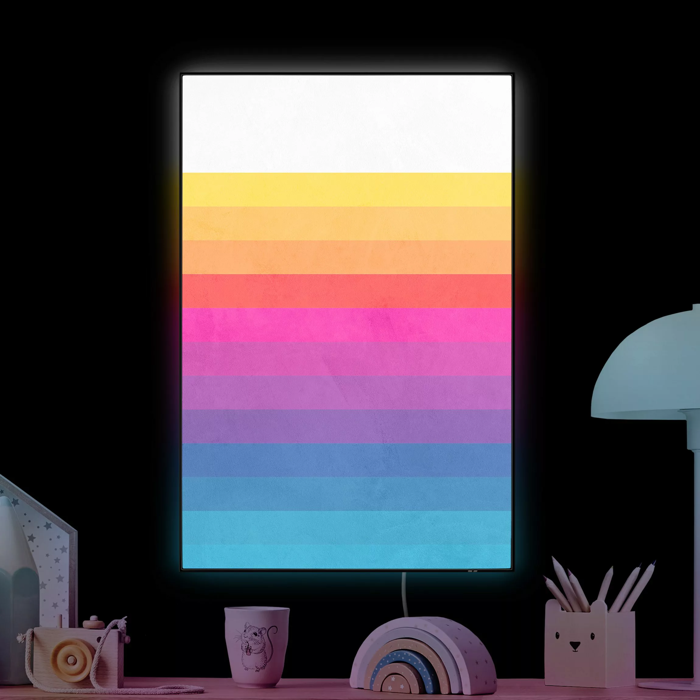 LED-Wechselbild Retro Regenbogen Streifen günstig online kaufen