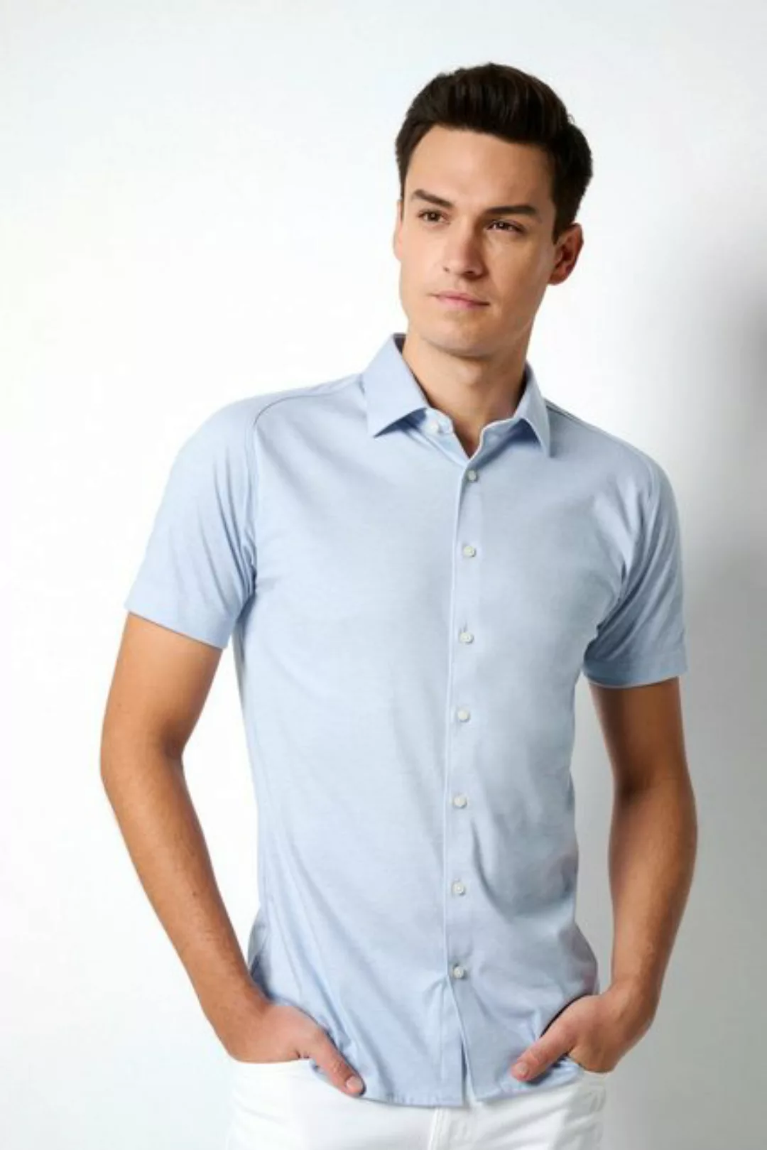 Desoto Short Sleeve Jersey Hemd Hellblau  - Größe M günstig online kaufen