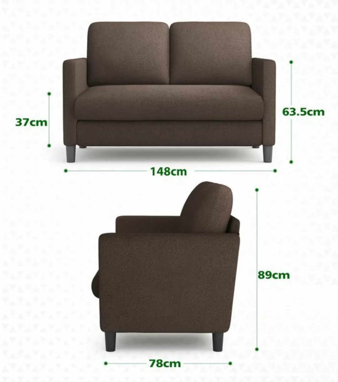 Vesgantti Sofa 3/2 Sitzer Sofa Gästesofa Modern Couch 3er/2er Sitzsofa mit günstig online kaufen