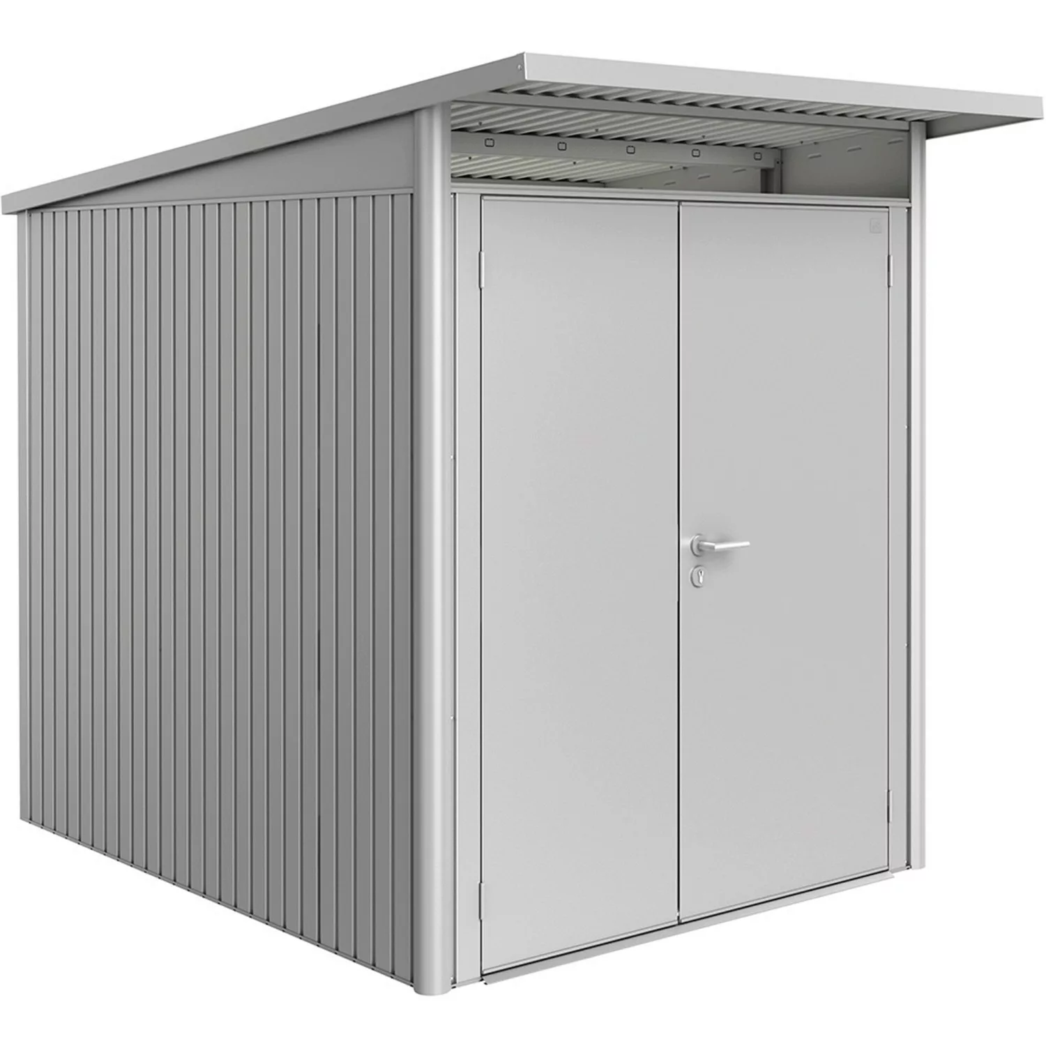 Biohort Metall-Gerätehaus AvantGarde Gr. A2 silber-metallic Doppeltür schma günstig online kaufen