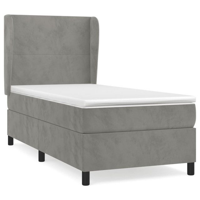 furnicato Bett Boxspringbett mit Matratze Hellgrau 80x200 cm Samt günstig online kaufen