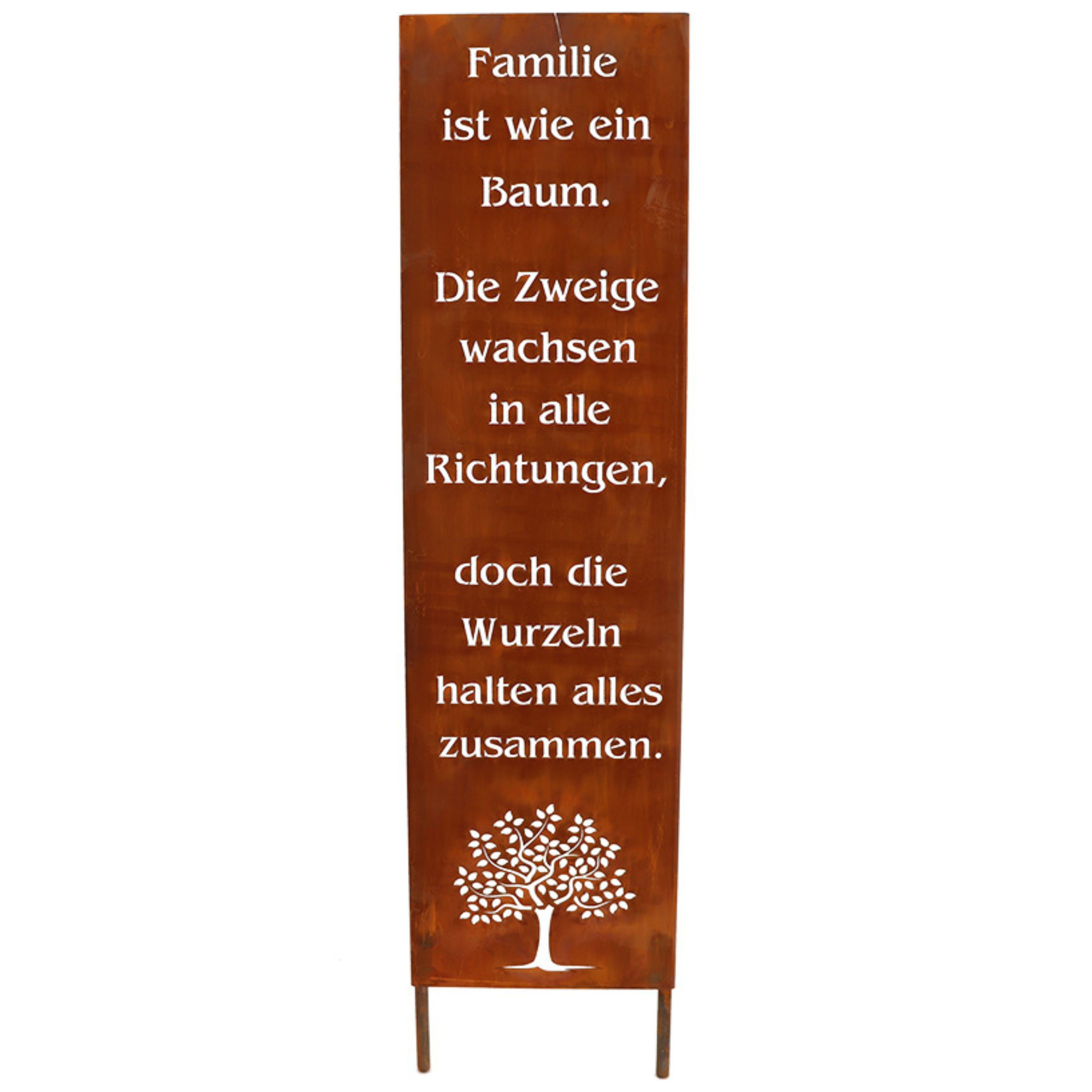 Rostikal Gartenfigur Gartendeko Rost Gartenschild Familie günstig online kaufen