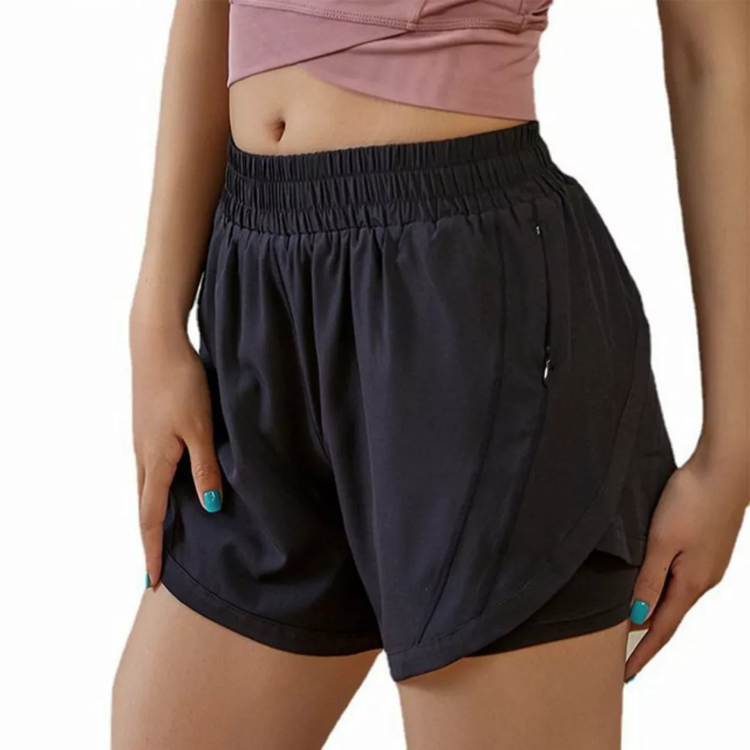 ZWY Loungepants Damen-Turnshorts, gefälschte zweiteilige Yoga-Shorts günstig online kaufen