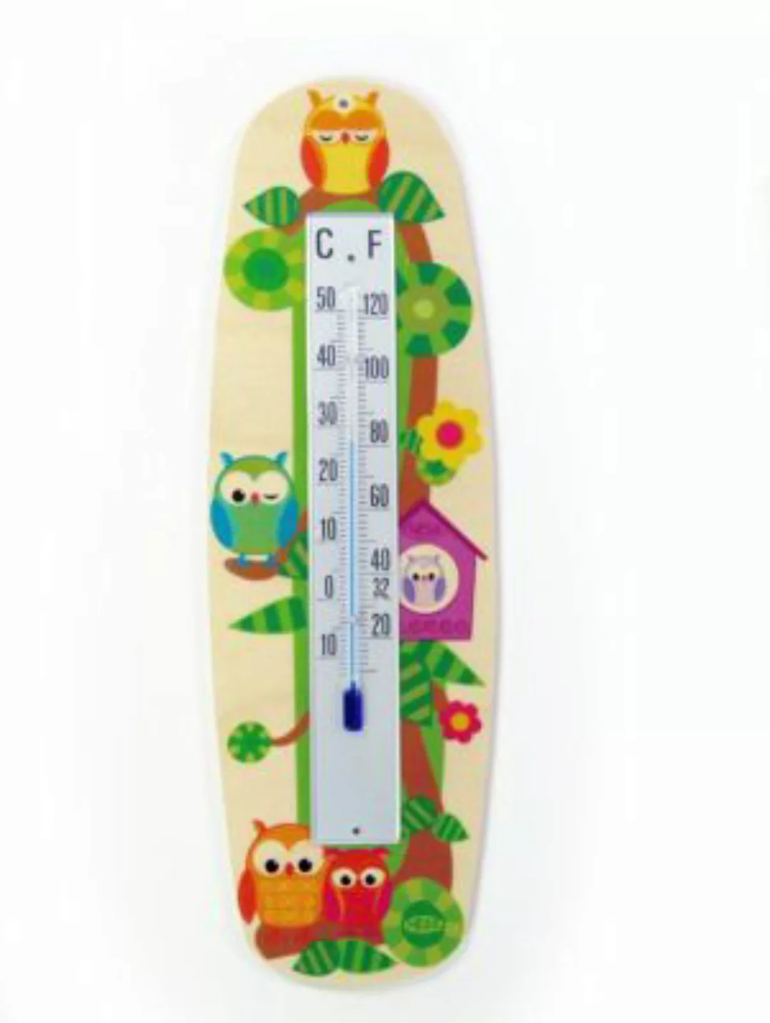 Holzdekoration Thermometer Eule bunt günstig online kaufen