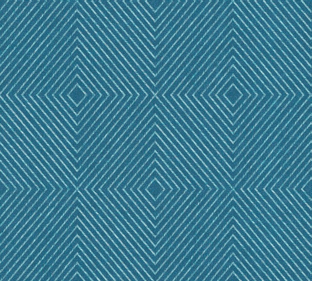 Bricoflor Blaue Tapete mit Rautenmuster Metallic Vliestapete Geometrisch Id günstig online kaufen