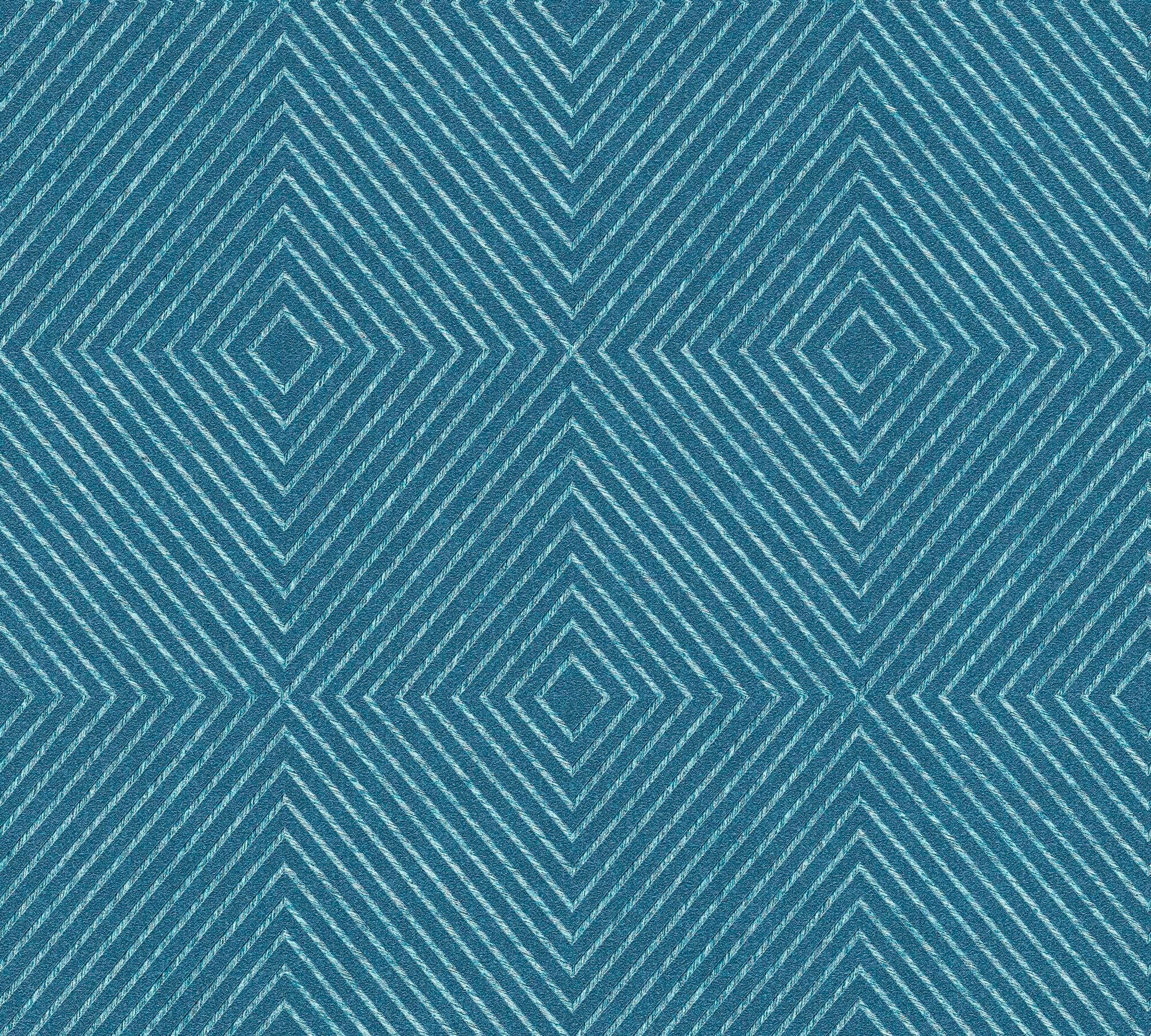 Bricoflor Blaue Tapete mit Rautenmuster Metallic Vliestapete Geometrisch Id günstig online kaufen