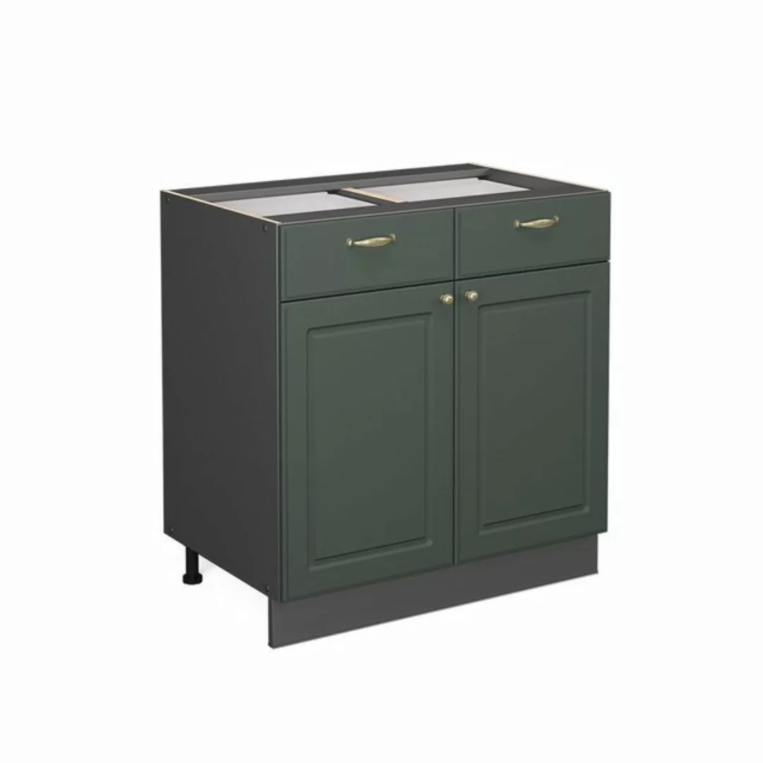 Vicco Unterschrank Fame-Line, Grün-Gold Landhaus/Anthrazit, 80 cm, AP Anthr günstig online kaufen