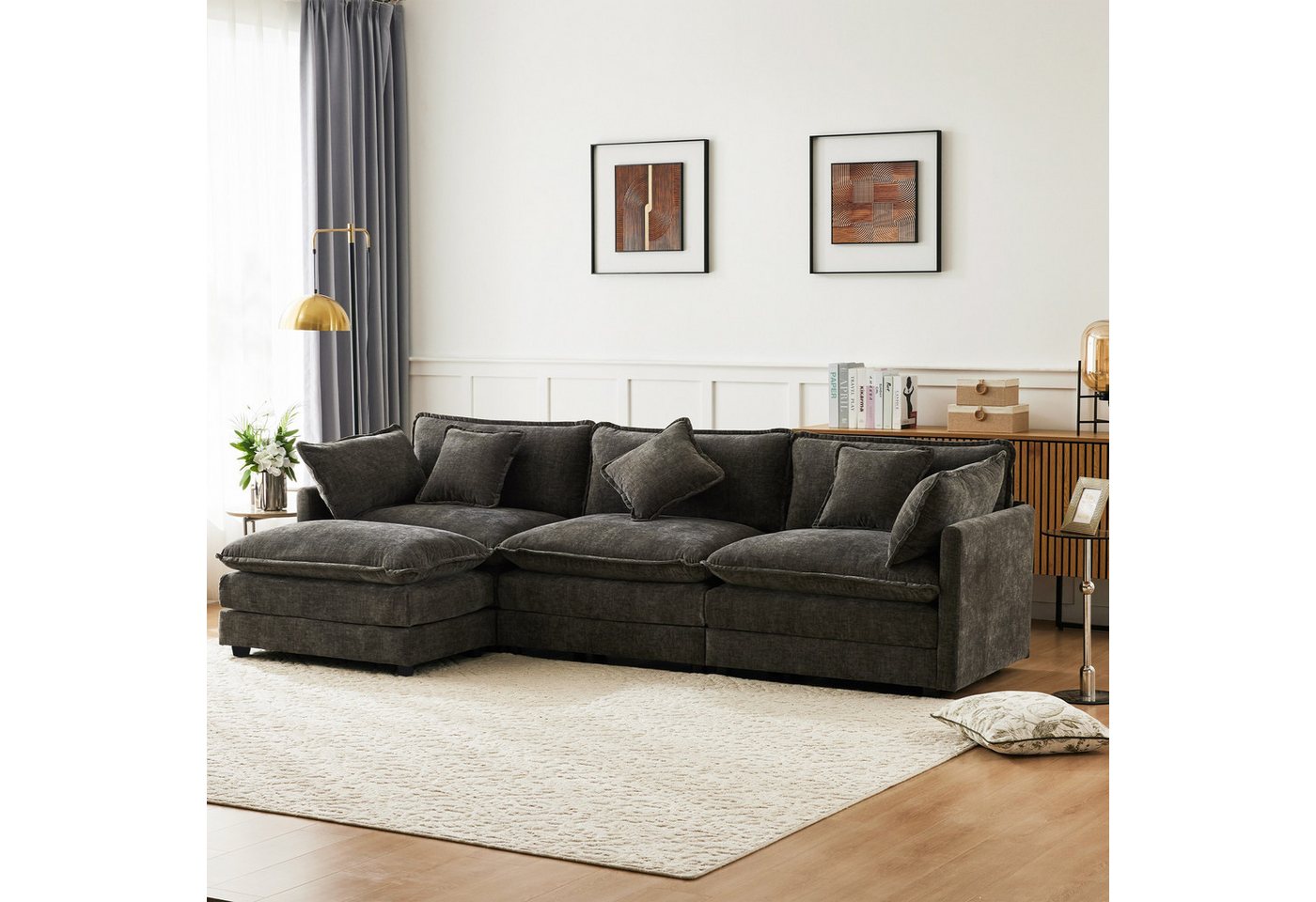 BlingBin Big-Sofa Dreisitzer-Sofa, Polstersofa, Ecksofa mit Fußstütze, 1er günstig online kaufen