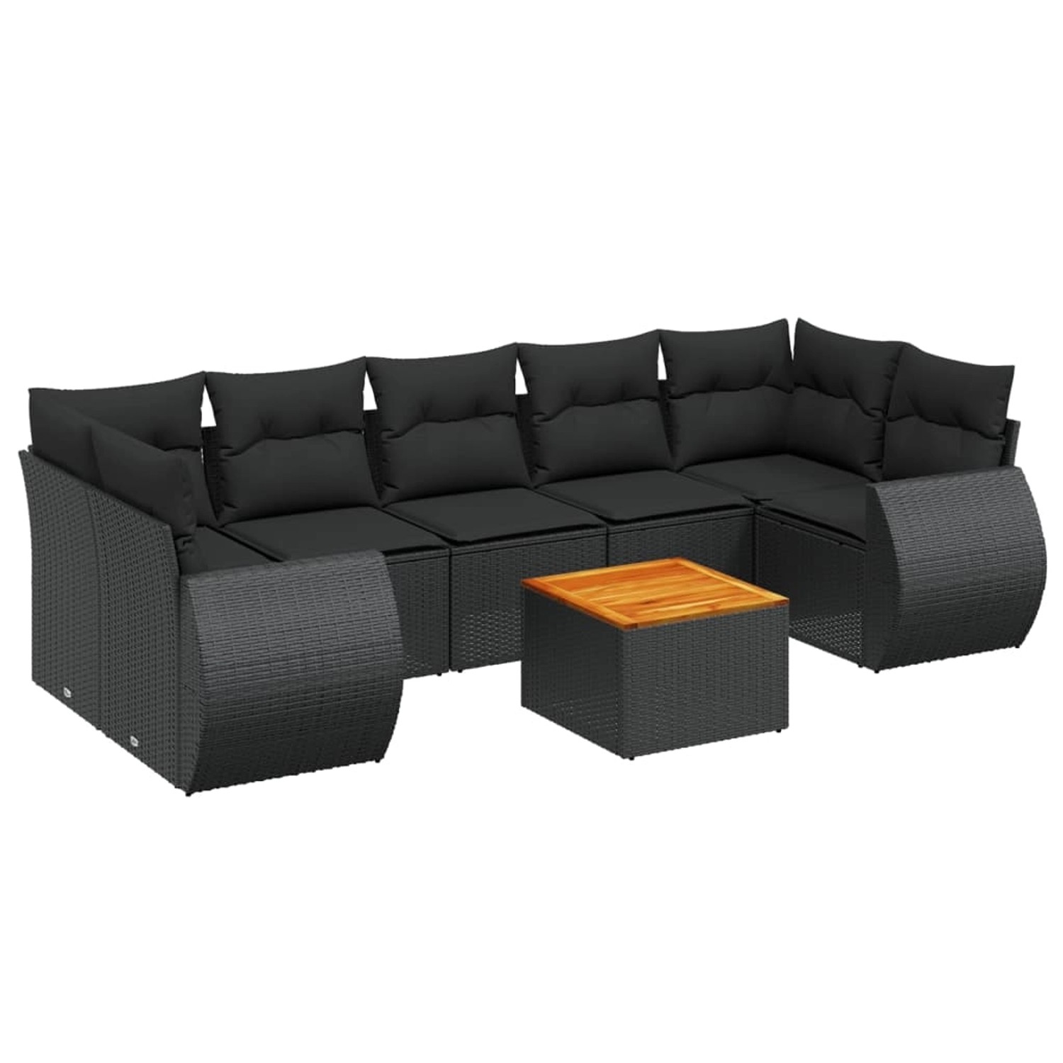 vidaXL 8-Tlg Garten-Sofagarnitur mit Kissen Schwarz Poly Rattan 3257245 günstig online kaufen
