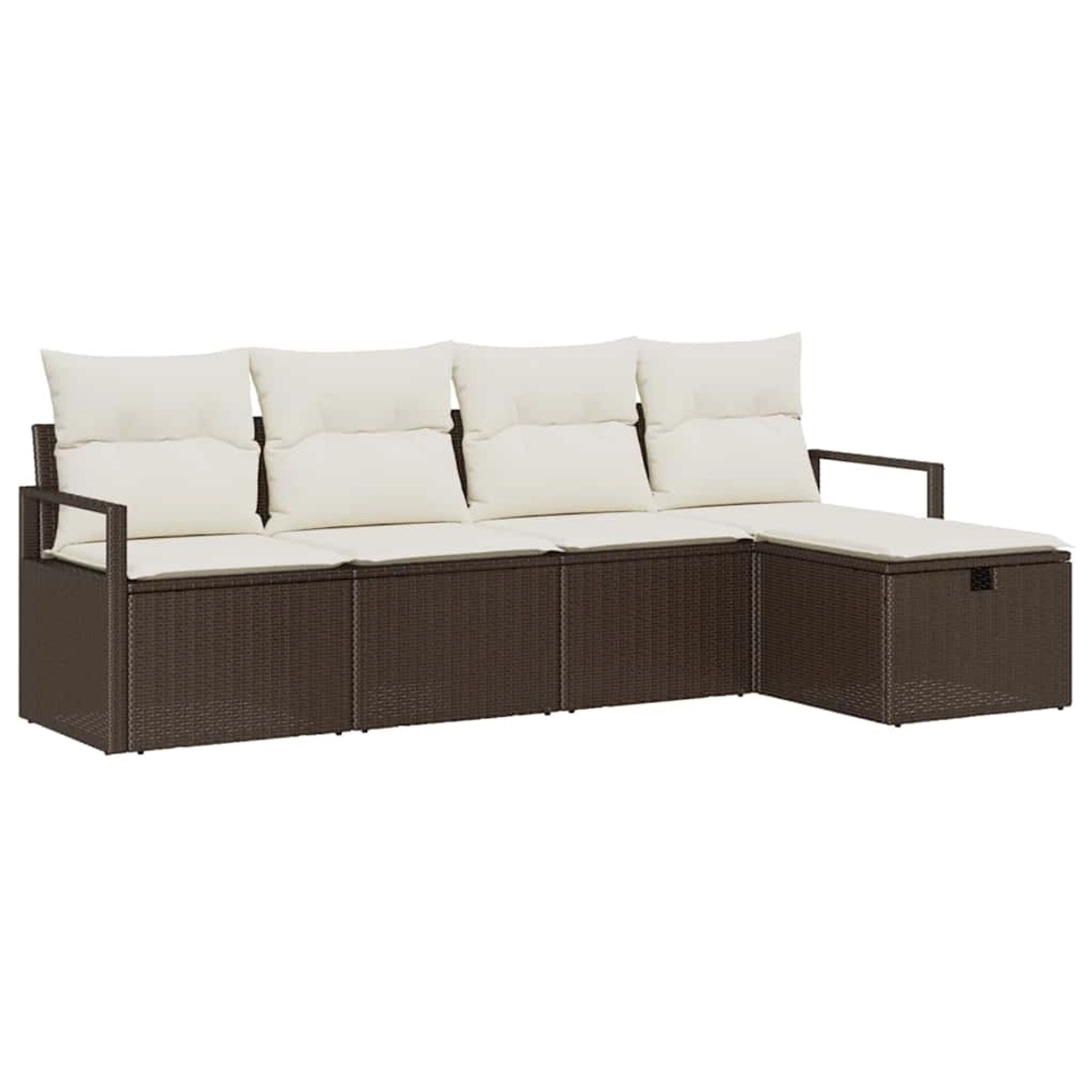vidaXL 5-Teiliges Garten-Sofa-Set mit Kissen in Braun aus Poly Rattan 33604 günstig online kaufen