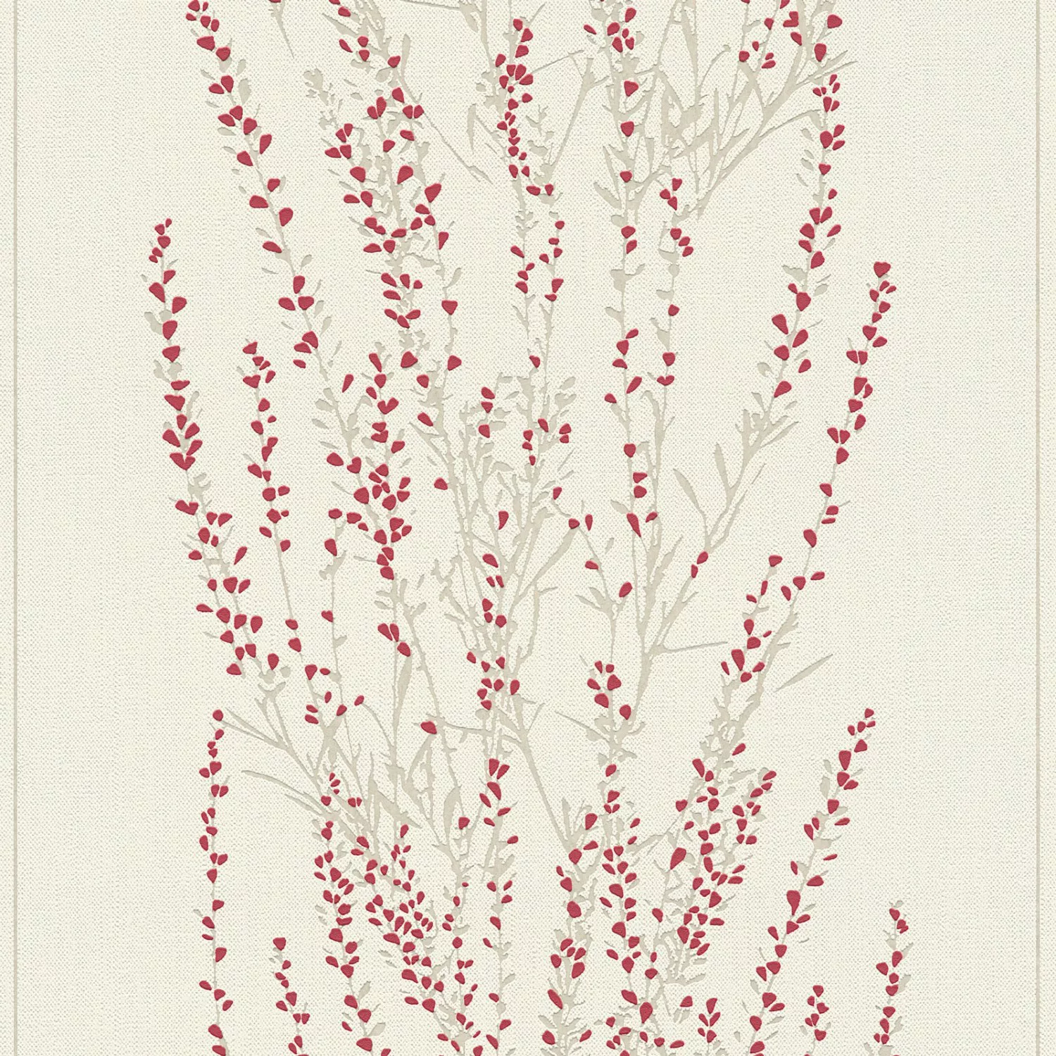 Bricoflor Florale Tapete in Weiß und Rot Schwedische Blumentapete im Landha günstig online kaufen