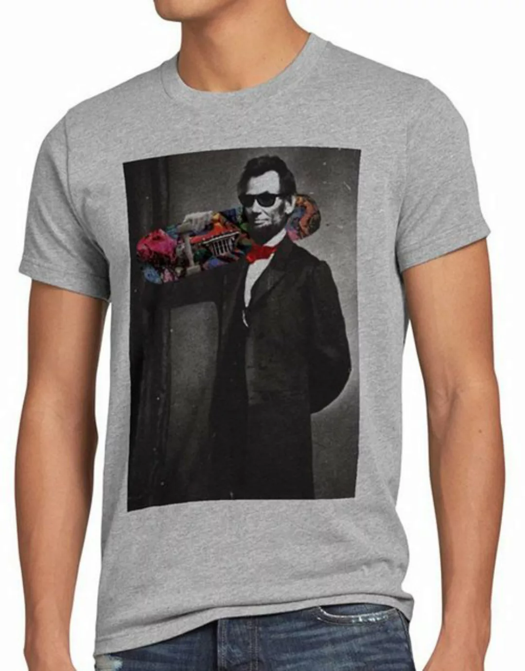 style3 Print-Shirt Herren T-Shirt Skater Abraham Lincoln President USA Unit günstig online kaufen