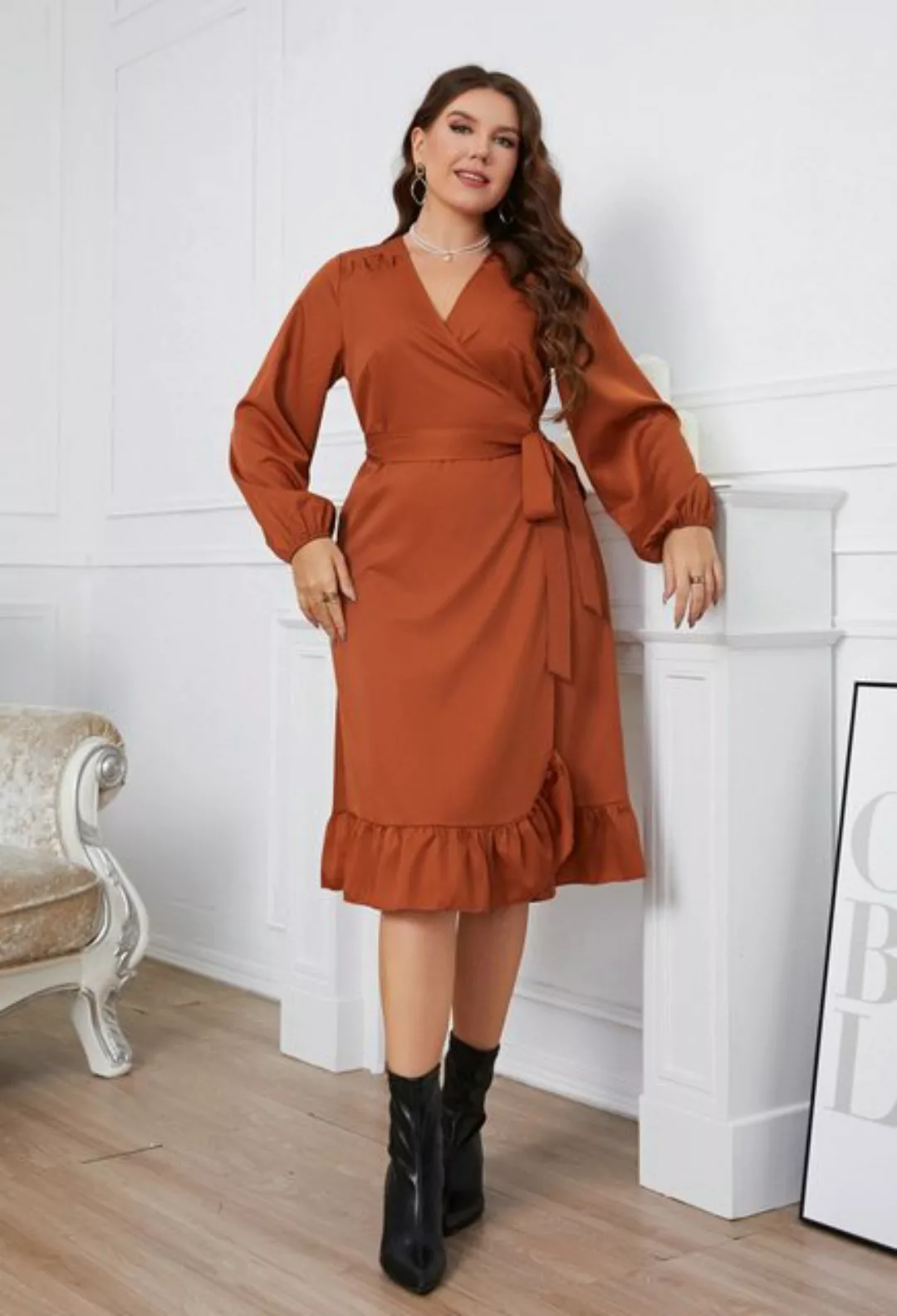 CHENIN A-Linien-Kleid Bequemes einteiliges Taillenkleid (Plus Size Komfort günstig online kaufen