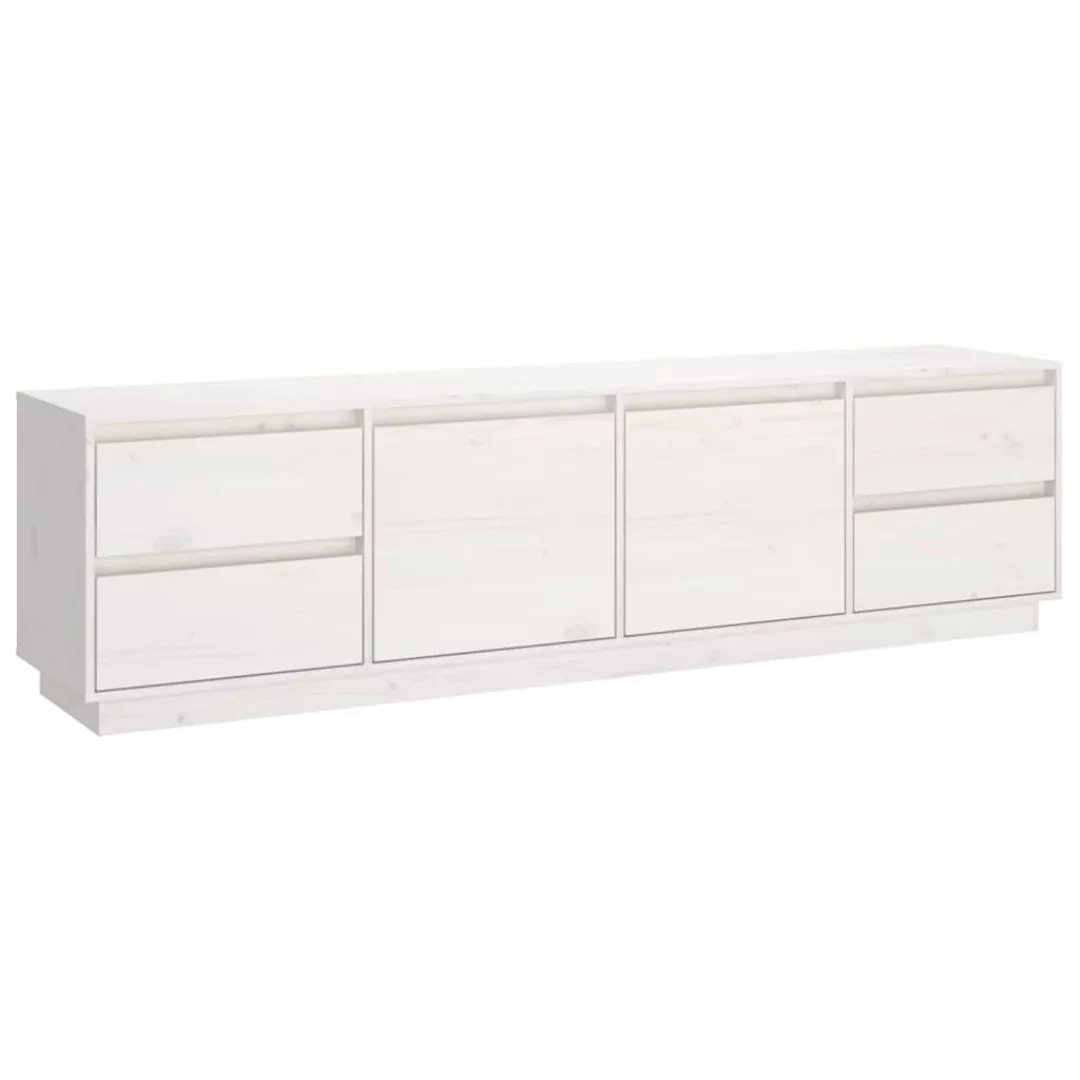 Vidaxl Tv-schrank Weiß 176x37x47,5 Cm Massivholz Kiefer günstig online kaufen