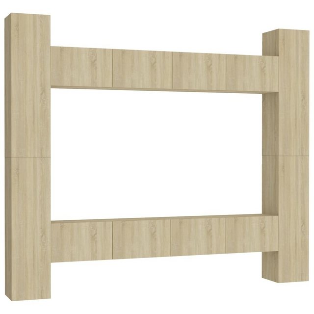 furnicato TV-Schrank 8-tlg. TV-Schrank-Set Sonoma-Eiche Holzwerkstoff günstig online kaufen