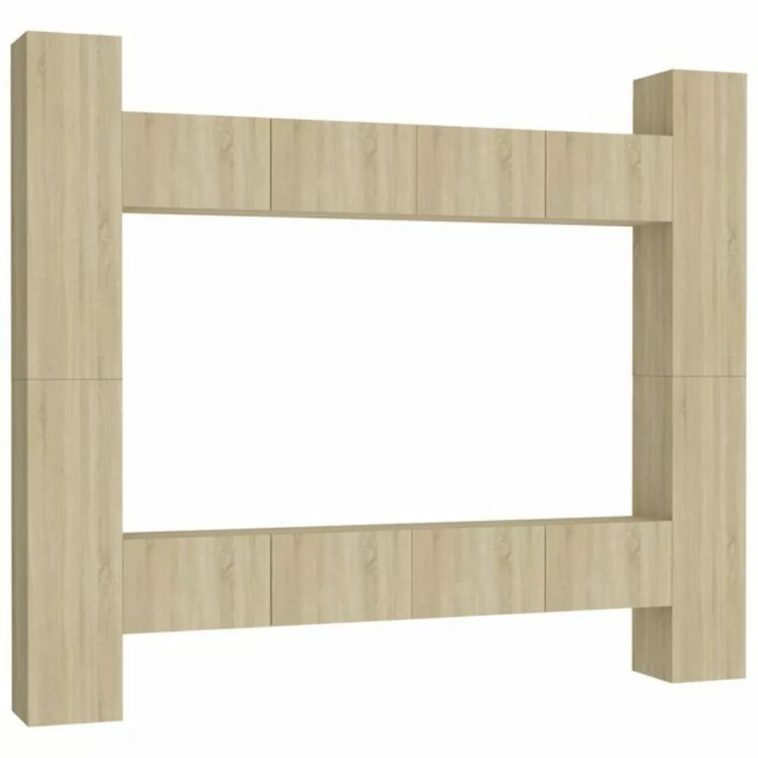 furnicato TV-Schrank 8-tlg. TV-Schrank-Set Sonoma-Eiche Holzwerkstoff günstig online kaufen