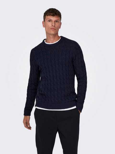 ONLY & SONS Strickpullover Strickpullover Rundhals Normal Fit langarm 7990 günstig online kaufen