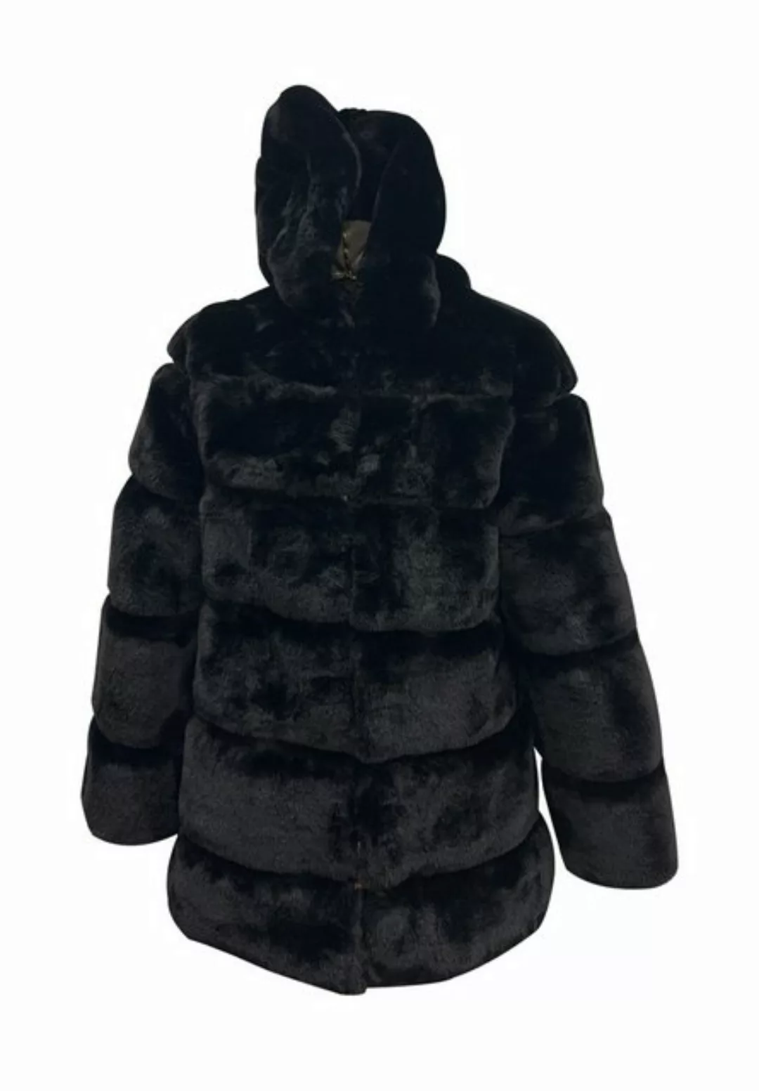 GINI LONDON Wintermantel Gini Horizontal Cut Fur Hooded Gini Horizontal ges günstig online kaufen