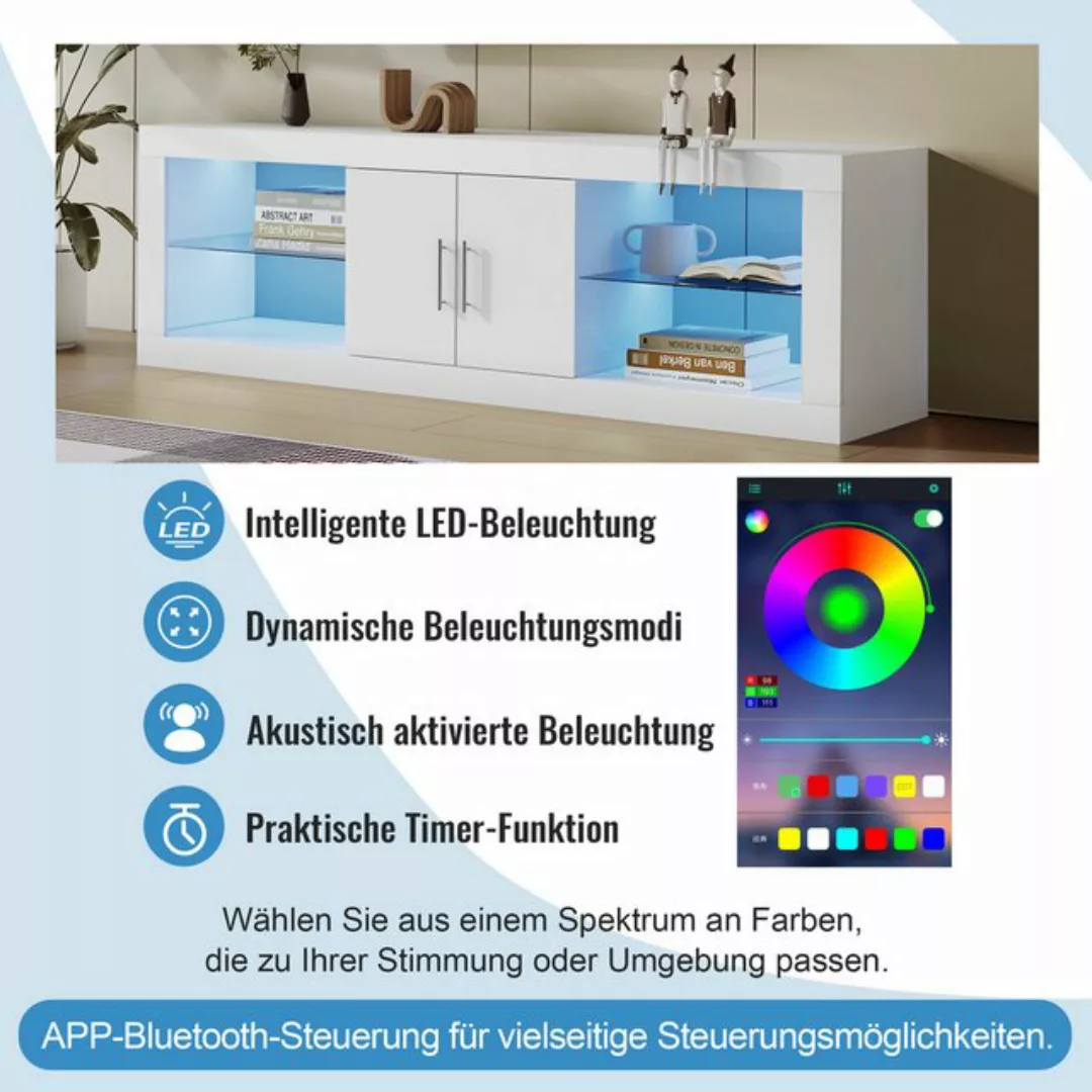 HAUSS SPLOE TV-Schrank 60 Zoll Fernseher mit 16-Farben-LED, Bluetooth-Steue günstig online kaufen