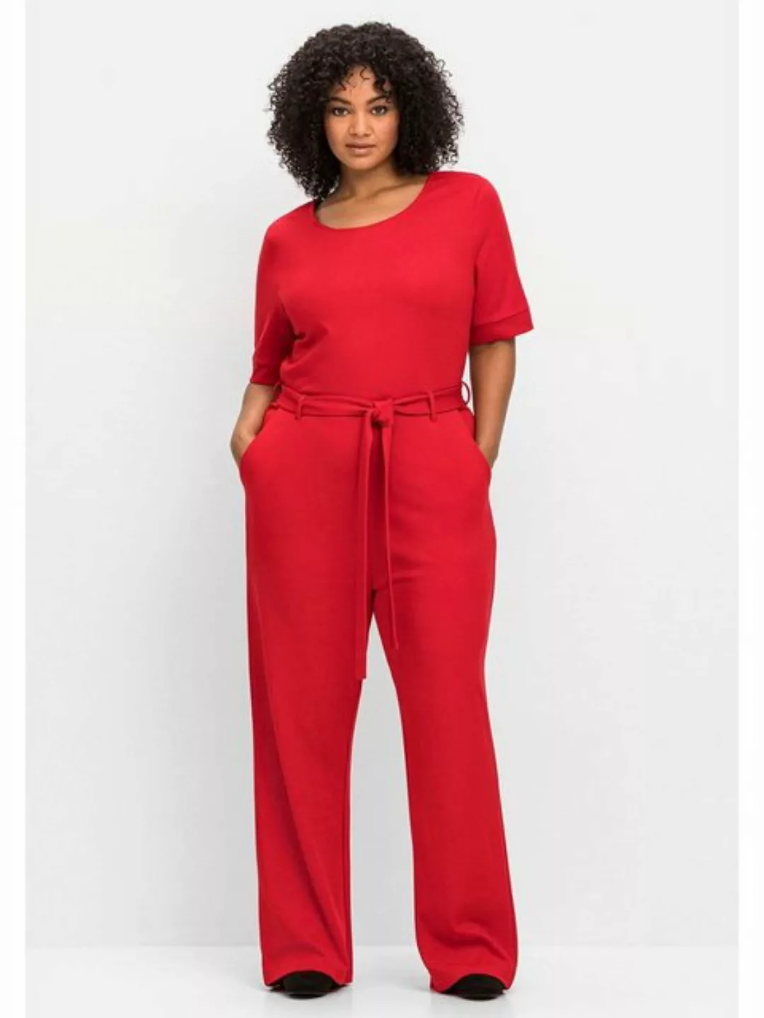 sheego by Joe Browns Jumpsuit "Große Größen", mit Bindegürtel und weitem Be günstig online kaufen