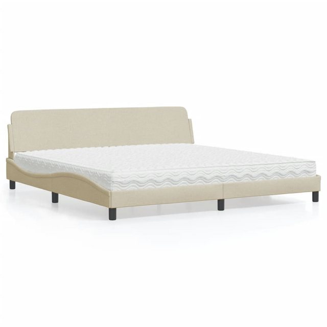 vidaXL Bett Bett mit Matratze Creme 200x200 cm Stoff günstig online kaufen