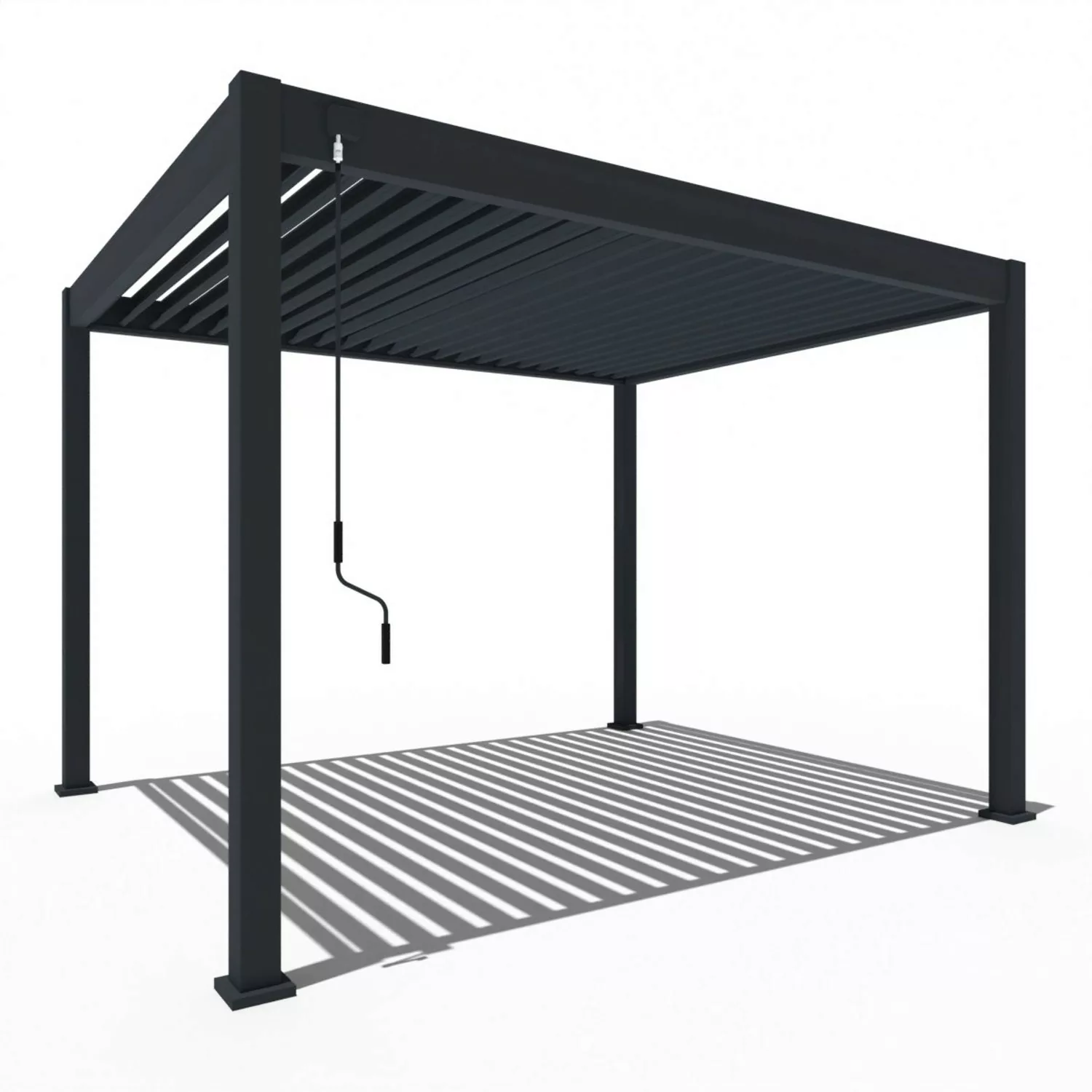 Weide Classic Alu-Stahl Pavillon 3 x 3,6 M Anthrazit Pergola Freistehend günstig online kaufen