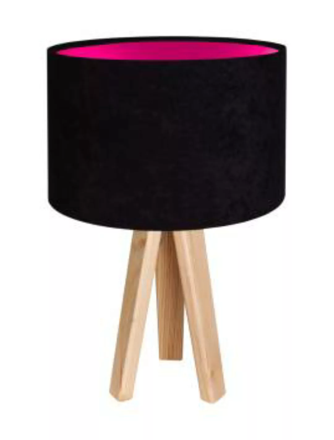 Tischlampe USAGI Schwarz Pink Retro Dreibein 46cm günstig online kaufen