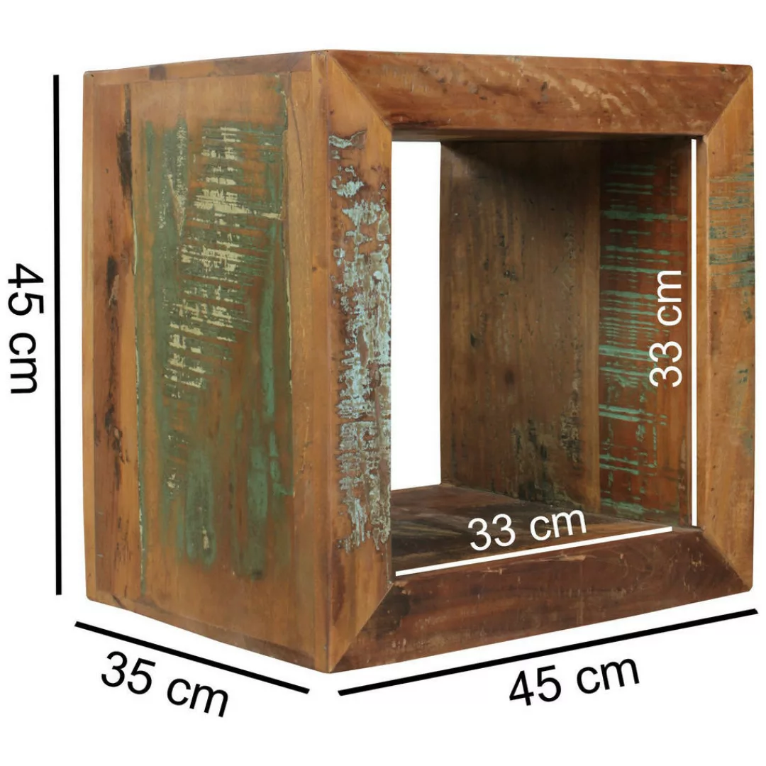 Beistelltisch Kalkutta 45 x 45 x 35 cm | Massivholz Cube Tisch für Wohnzimm günstig online kaufen