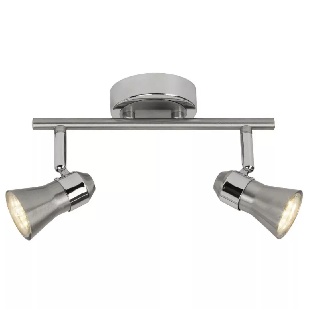 LED Deckenleuchte Sanny in Silber und Chrom 2x 3W 600lm GU10 2-flammig günstig online kaufen