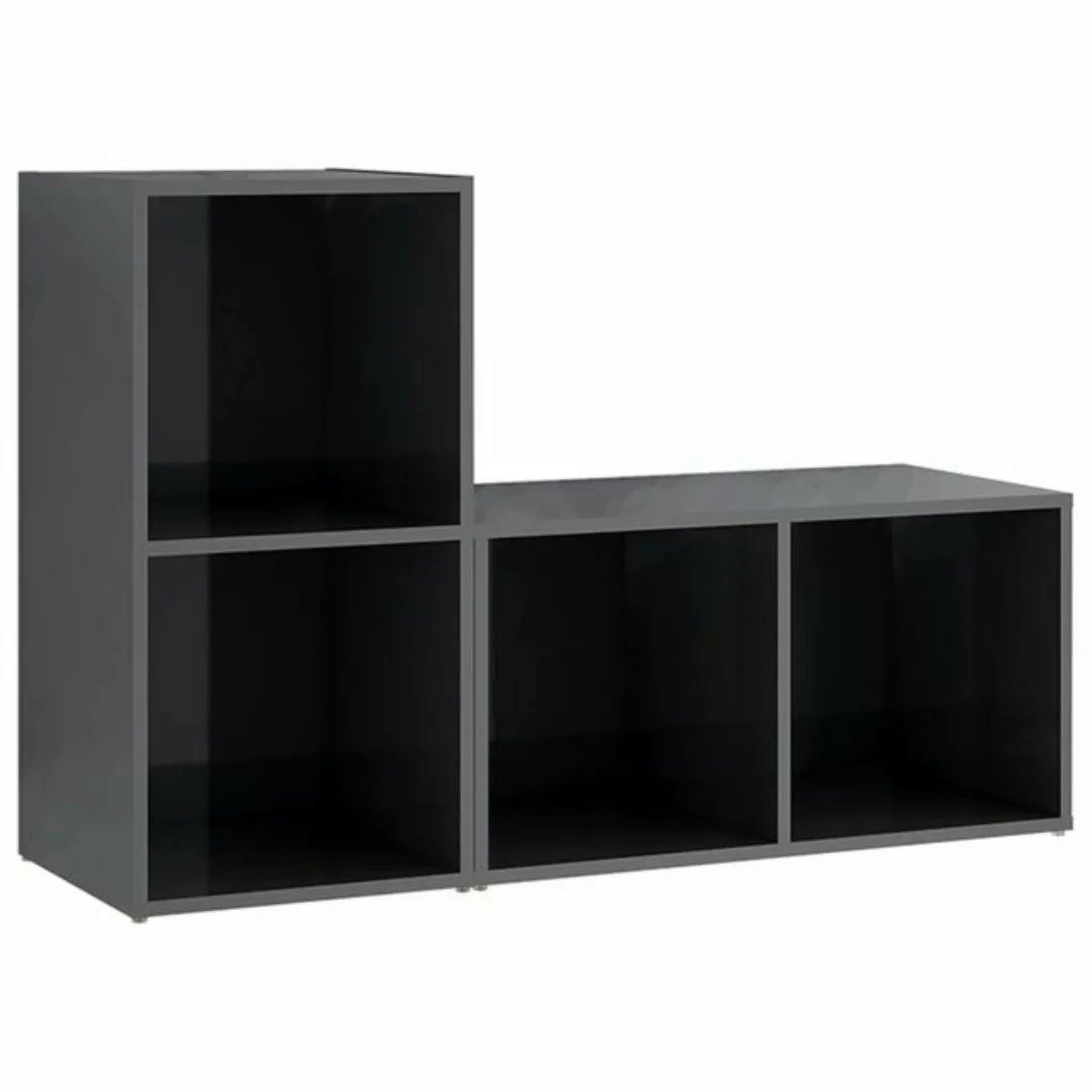 vidaXL TV-Schrank TV-Schränke 2 Stk Hochglanz-Grau 72x35x36,5 cm Spanplatte günstig online kaufen