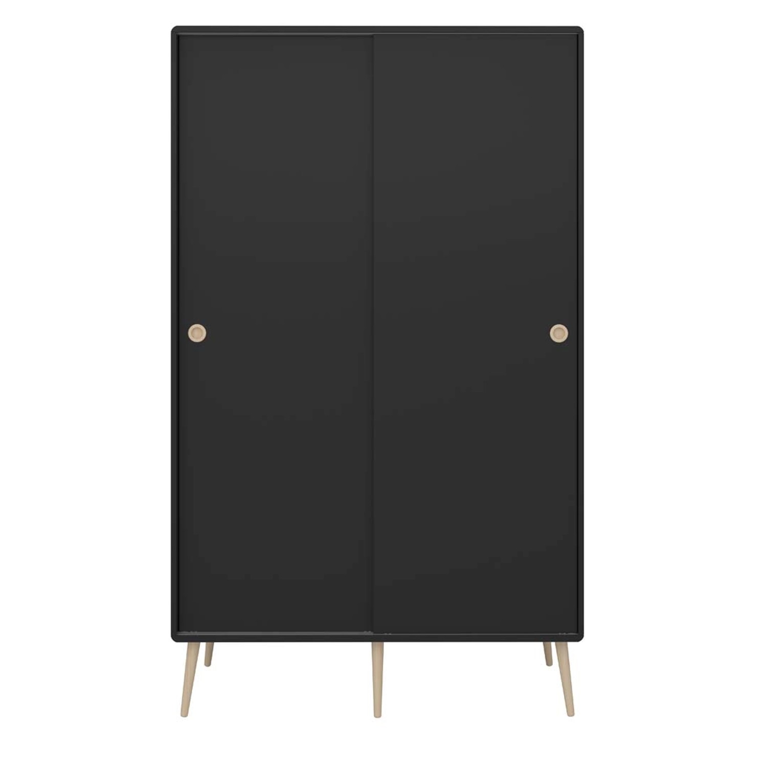 ebuy24 Kleiderschrank Softline Kleiderschrank 2 Schiebetüren schwarz. günstig online kaufen