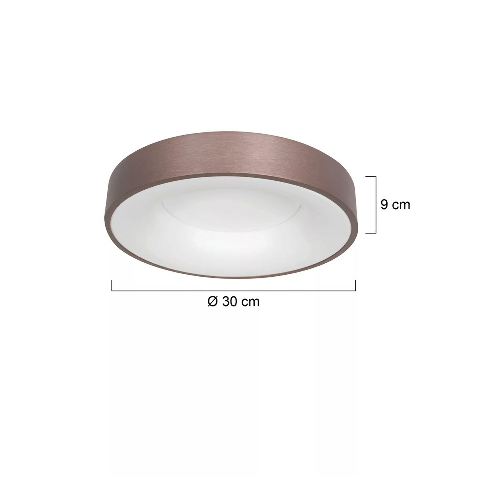 LED-Deckenleuchte Ringlede 2.700 K Ø 30 cm bronze günstig online kaufen