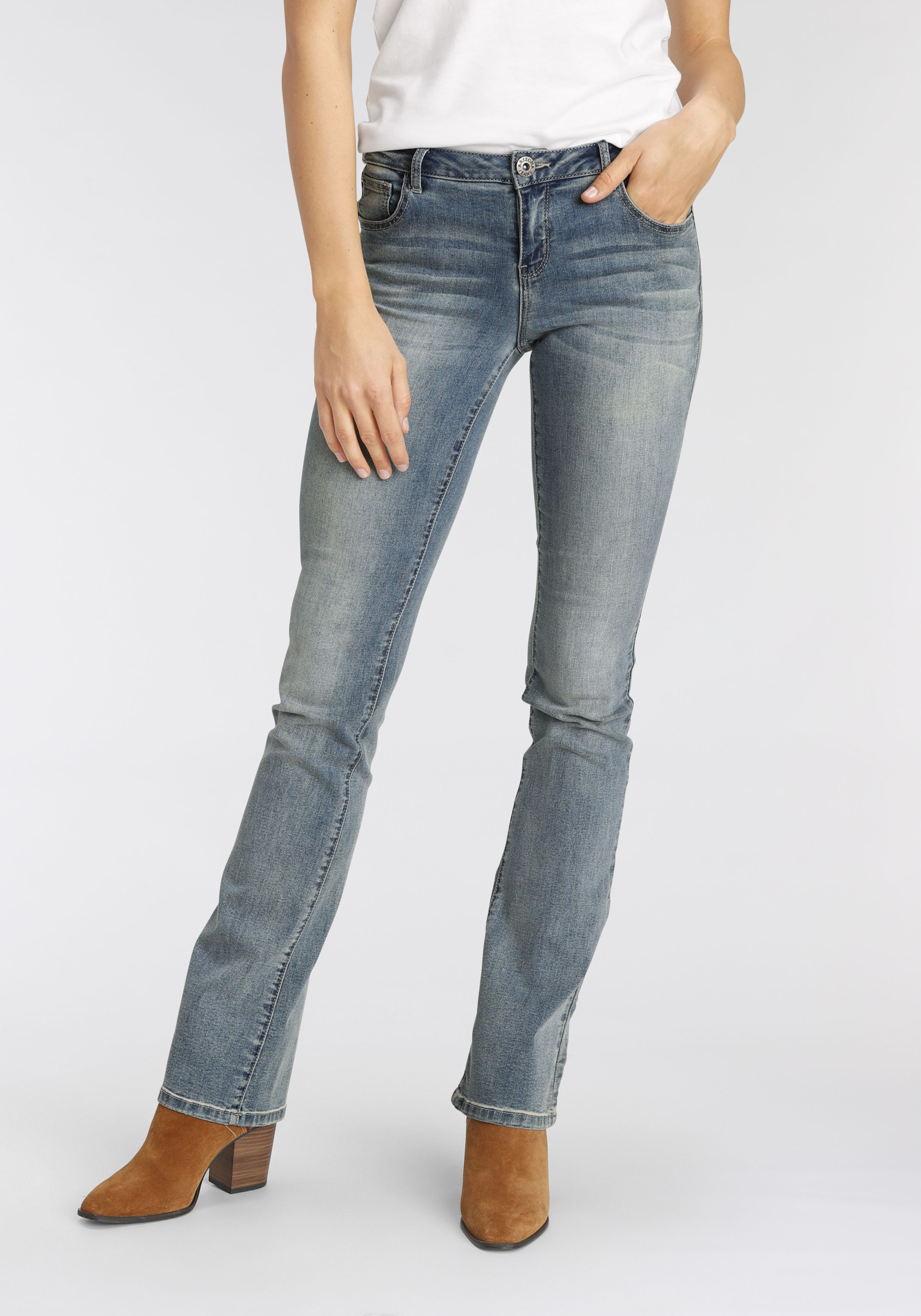 Arizona Bootcut-Jeans "Ultra-Stretch", Mid-Waist günstig online kaufen