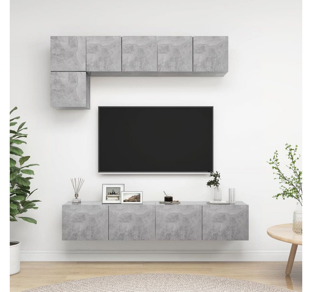 vidaXL TV-Schrank 5-tlg TV-Schrank-Set Betongrau Spanplatte günstig online kaufen