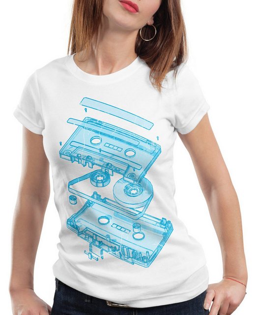 style3 T-Shirt Tape Kassette mc dj 3D turntable ndw analog disko cd 80er günstig online kaufen