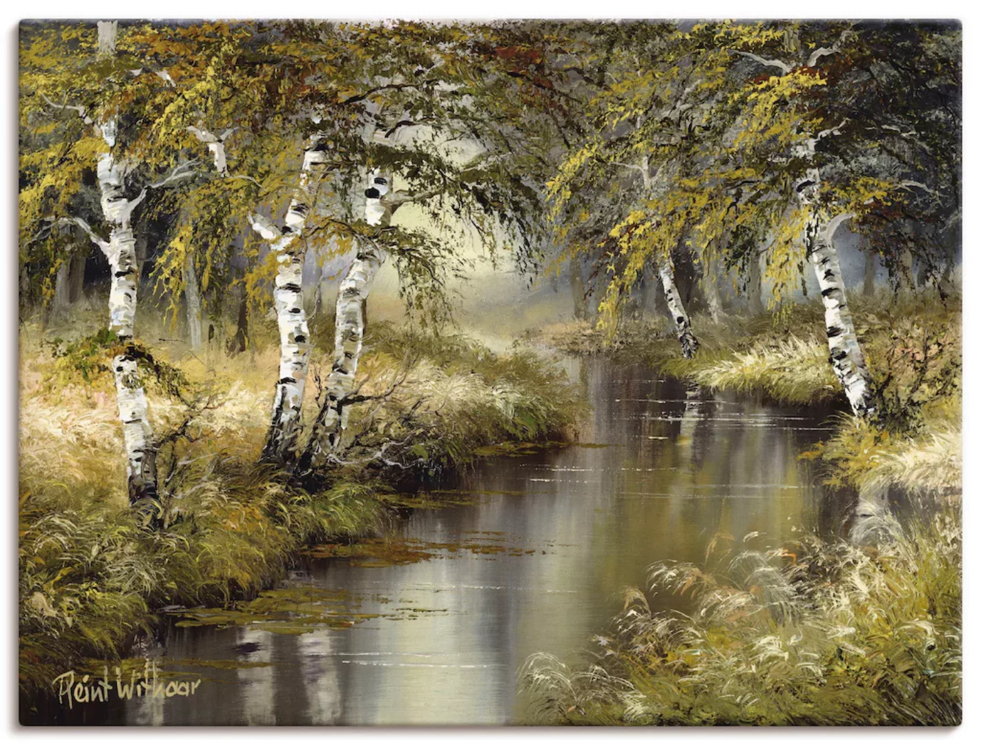 Artland Wandbild "Kanal tief im Wald", Wald, (1 St.), als Leinwandbild, Pos günstig online kaufen