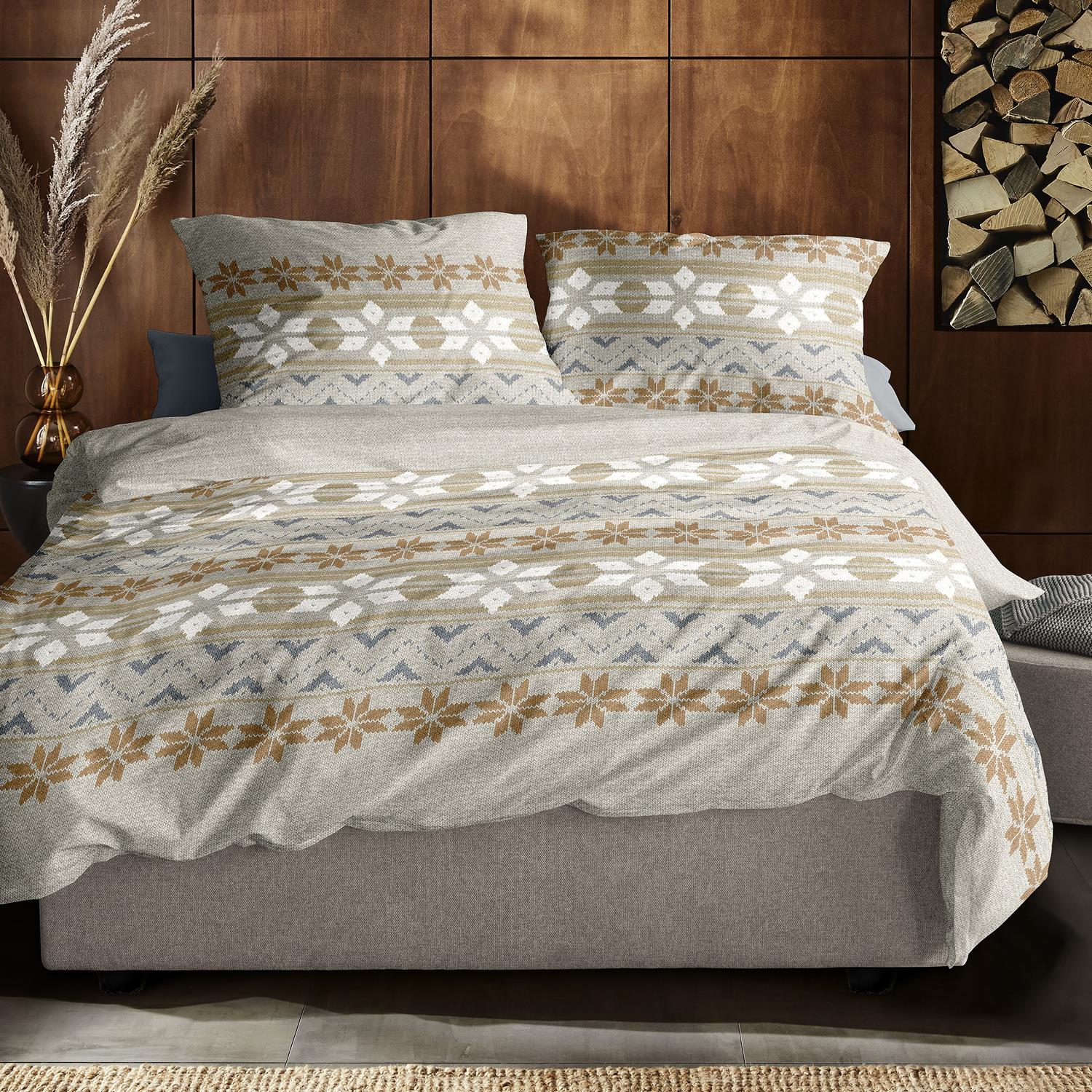 Irisette Biber Bettwäsche Panda 8621-80 Strickmuster Natur 135x200 günstig online kaufen