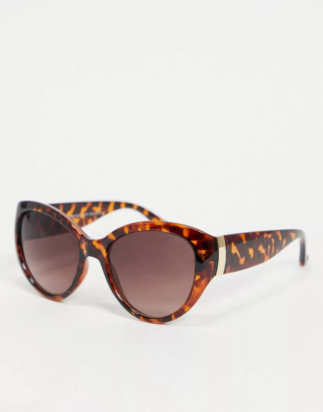 New Look – Runde Cat-Eye-Sonnenbrille in Schildpattoptik-Braun günstig online kaufen