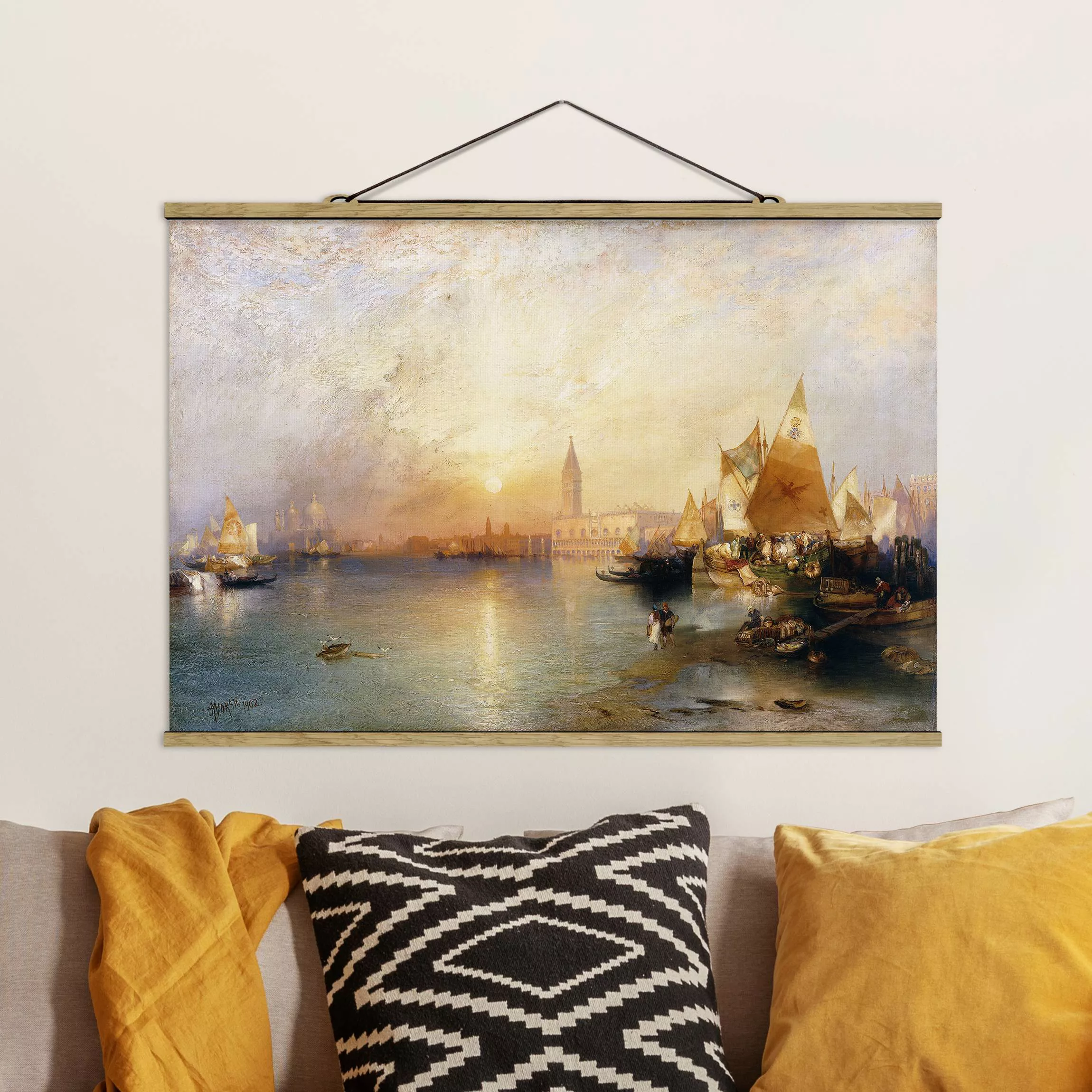 Stoffbild Kunstdruck mit Posterleisten - Querformat Thomas Moran - Venedig günstig online kaufen