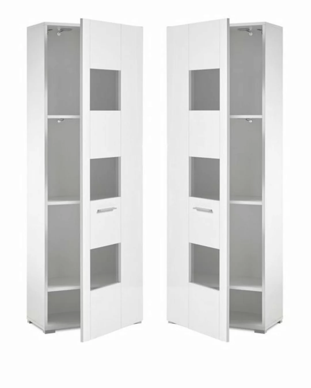 Furn.Design Standvitrine Crucero (Vitrinenschrank in weiß, 58 x 170 cm) Hoc günstig online kaufen