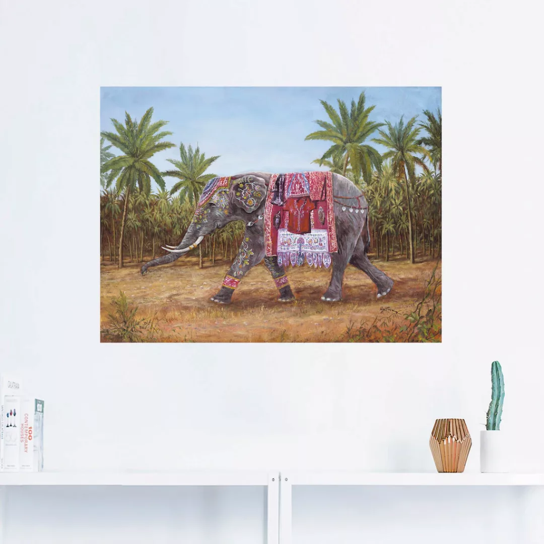 Artland Wandbild »Indischer Elefant«, Wildtiere, (1 St.), als Leinwandbild, günstig online kaufen