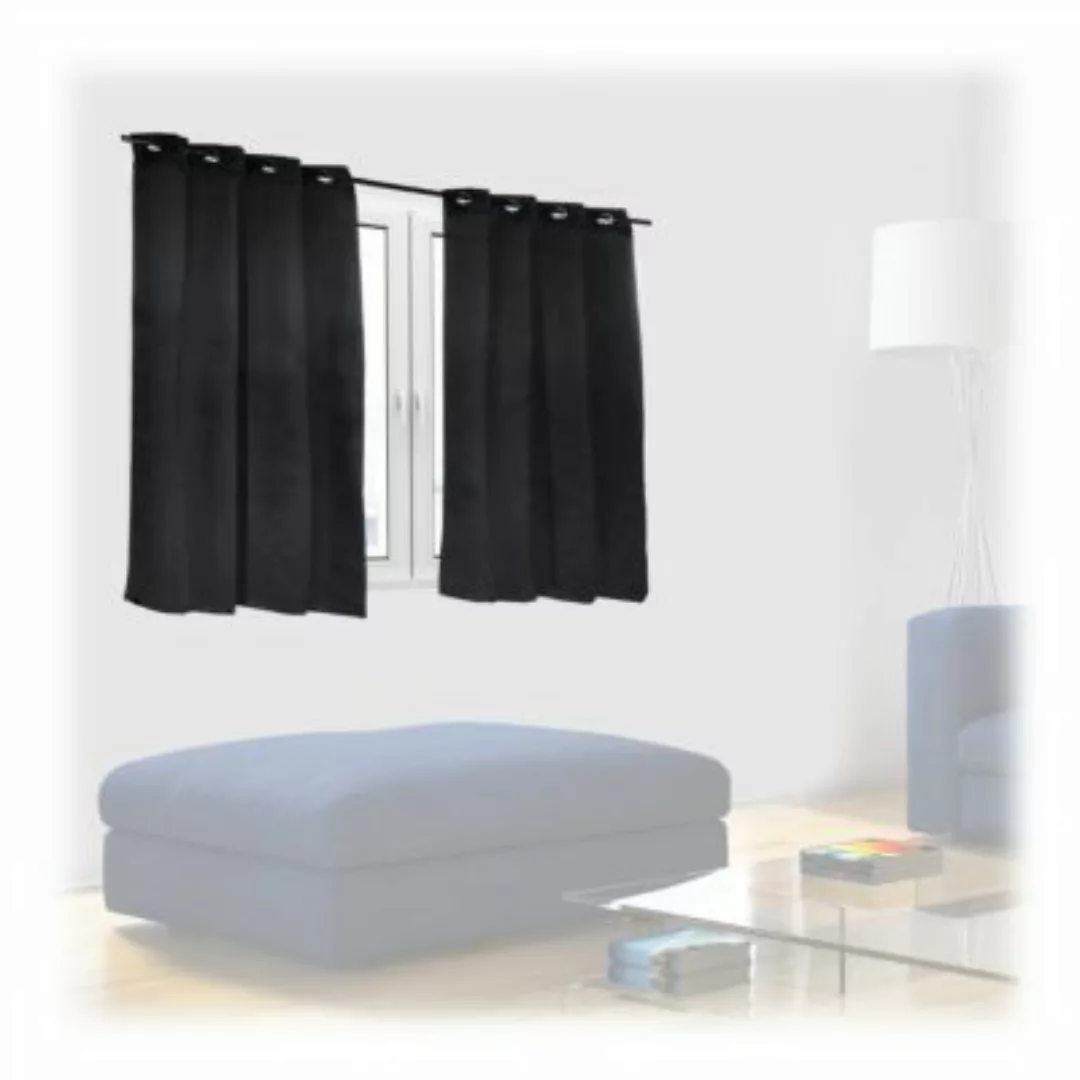 relaxdays 2 x Vorhang schwarz 90 x 135 cm günstig online kaufen